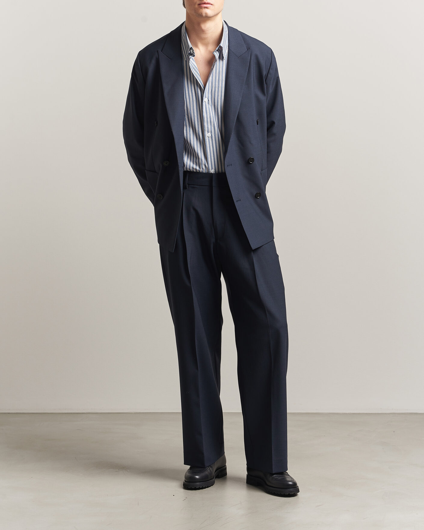 Herr | Kavajer | NN07 | Jordin Summer Wool Double Breasted Blazer Deep Navy