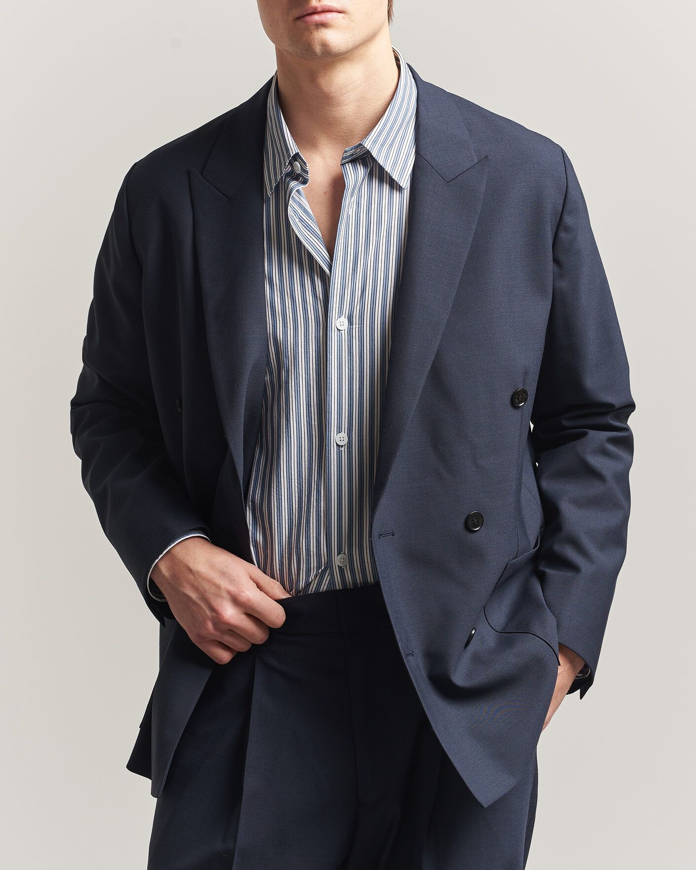 Herr | Kavajer | NN07 | Jordin Summer Wool Double Breasted Blazer Deep Navy