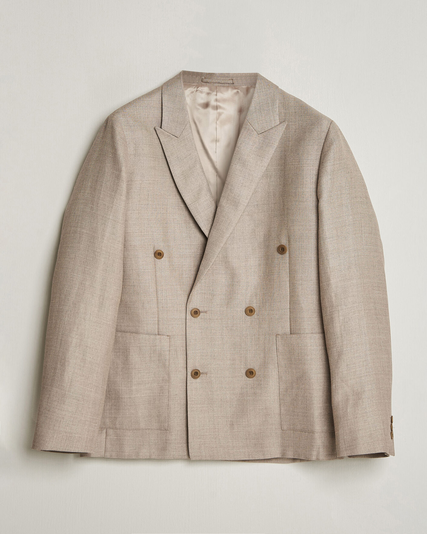 Herr | Kavajer | NN07 | Jordin Linen/Wool Double Breasted Blazer Khaki Melange