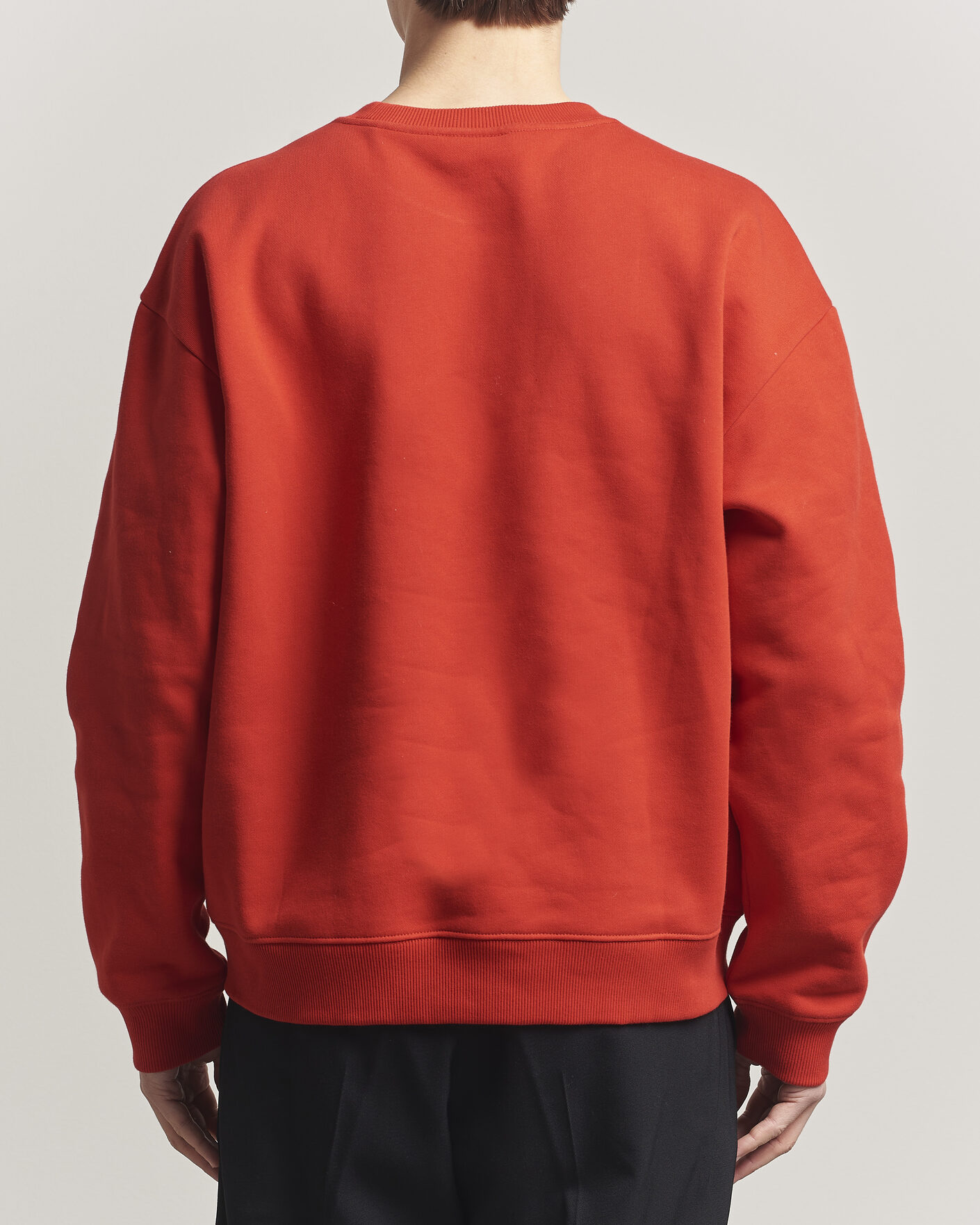 Herr | Tröjor | NN07 | David Embroidered Crew Neck Sweatshirt Chili Red