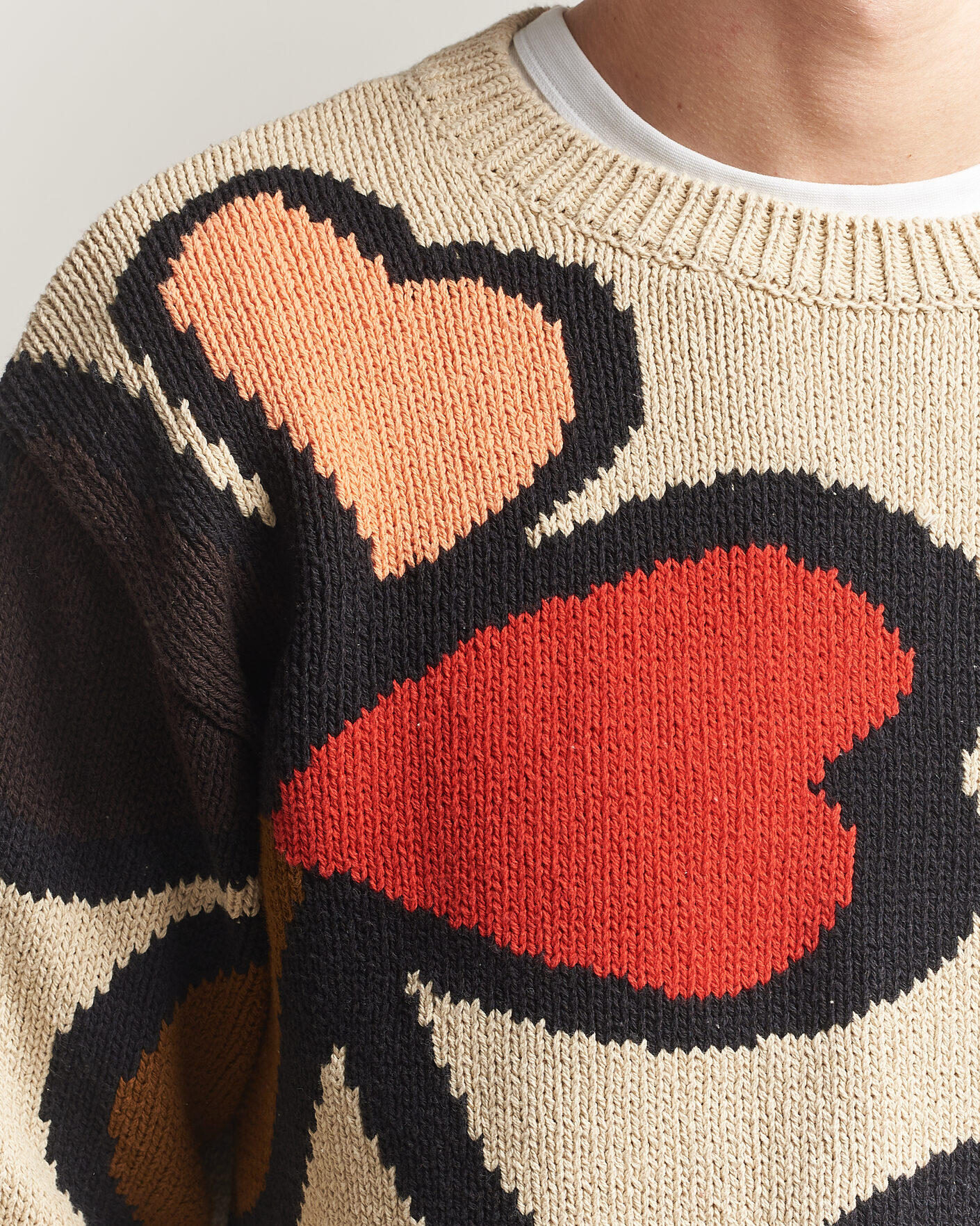 Herr | Tröjor | NN07 | Todd Printed Flower Sweater Ecru Multi