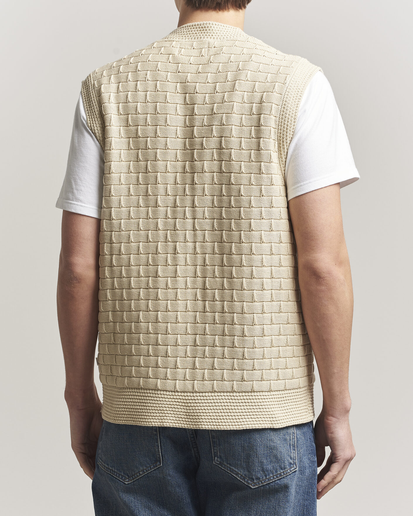 Herr | Tröjor | NN07 | Reece Knitted Vest Ecru