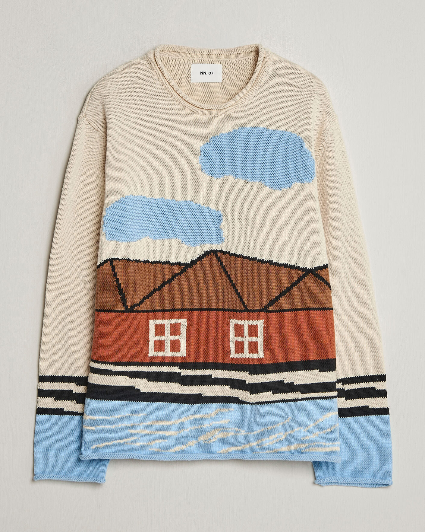 Herr | Tröjor | NN07 | Mikkel Knitted HQ Printed Sweater Multi
