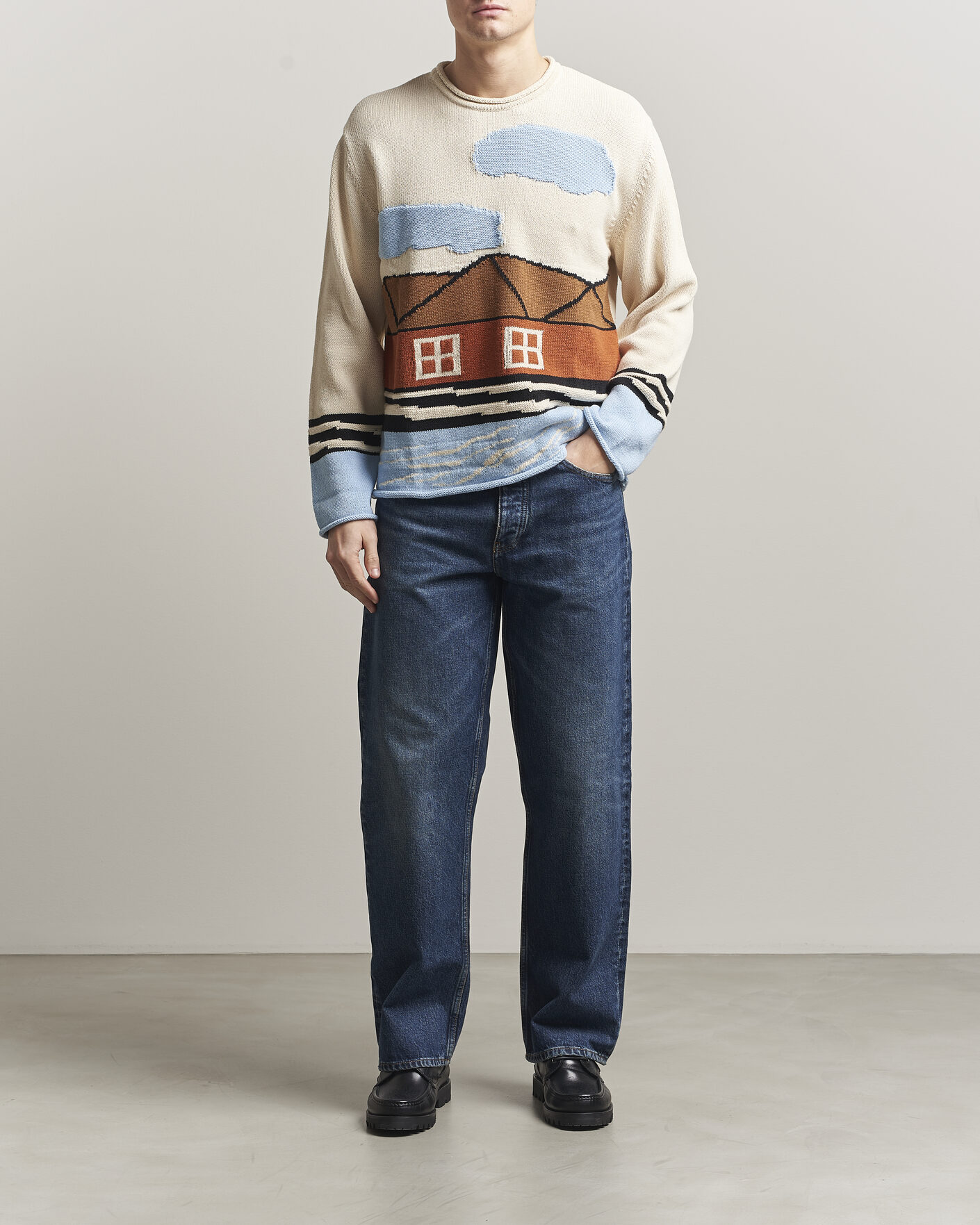 Herr | Tröjor | NN07 | Mikkel Knitted HQ Printed Sweater Multi