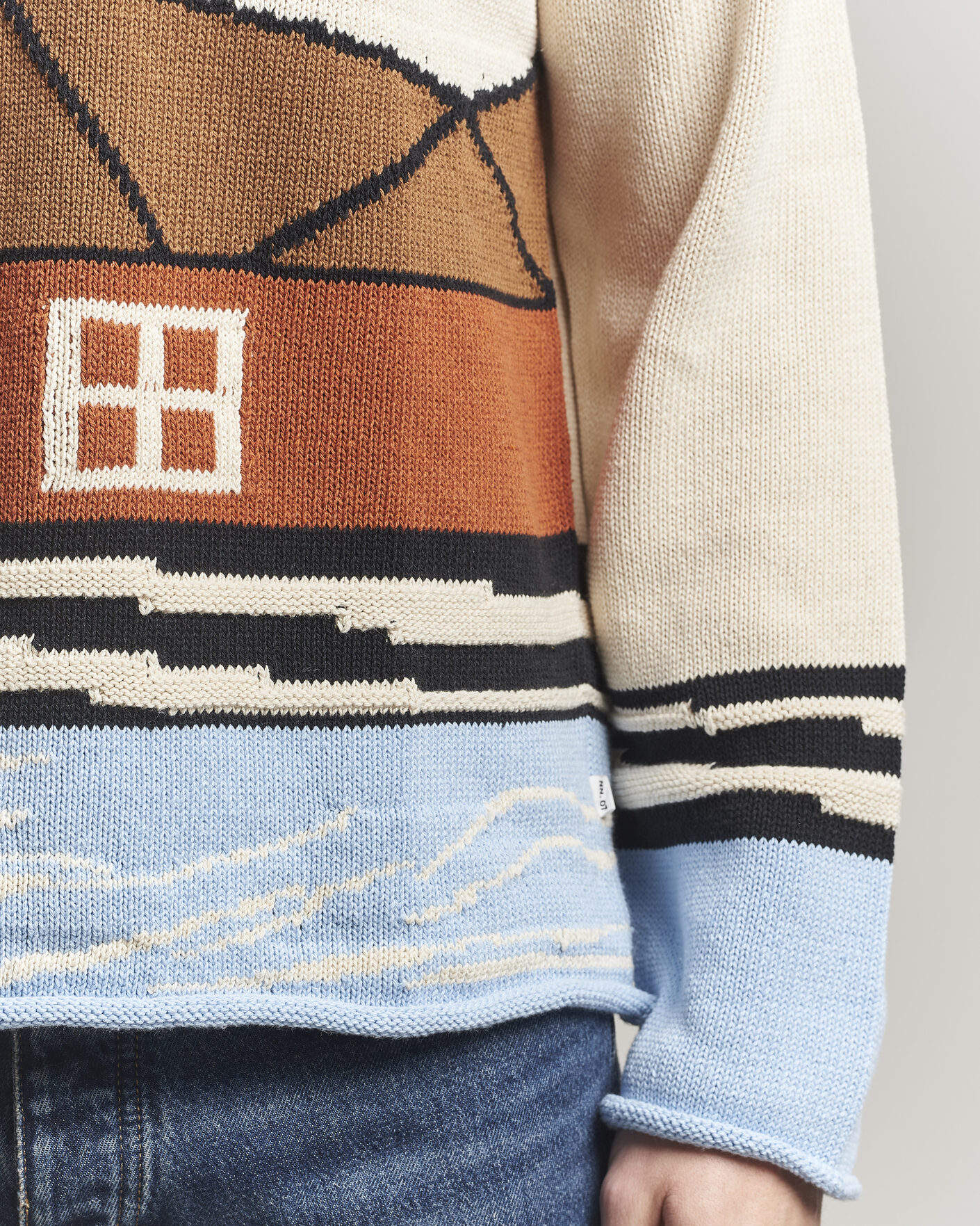 Herr | Tröjor | NN07 | Mikkel Knitted HQ Printed Sweater Multi