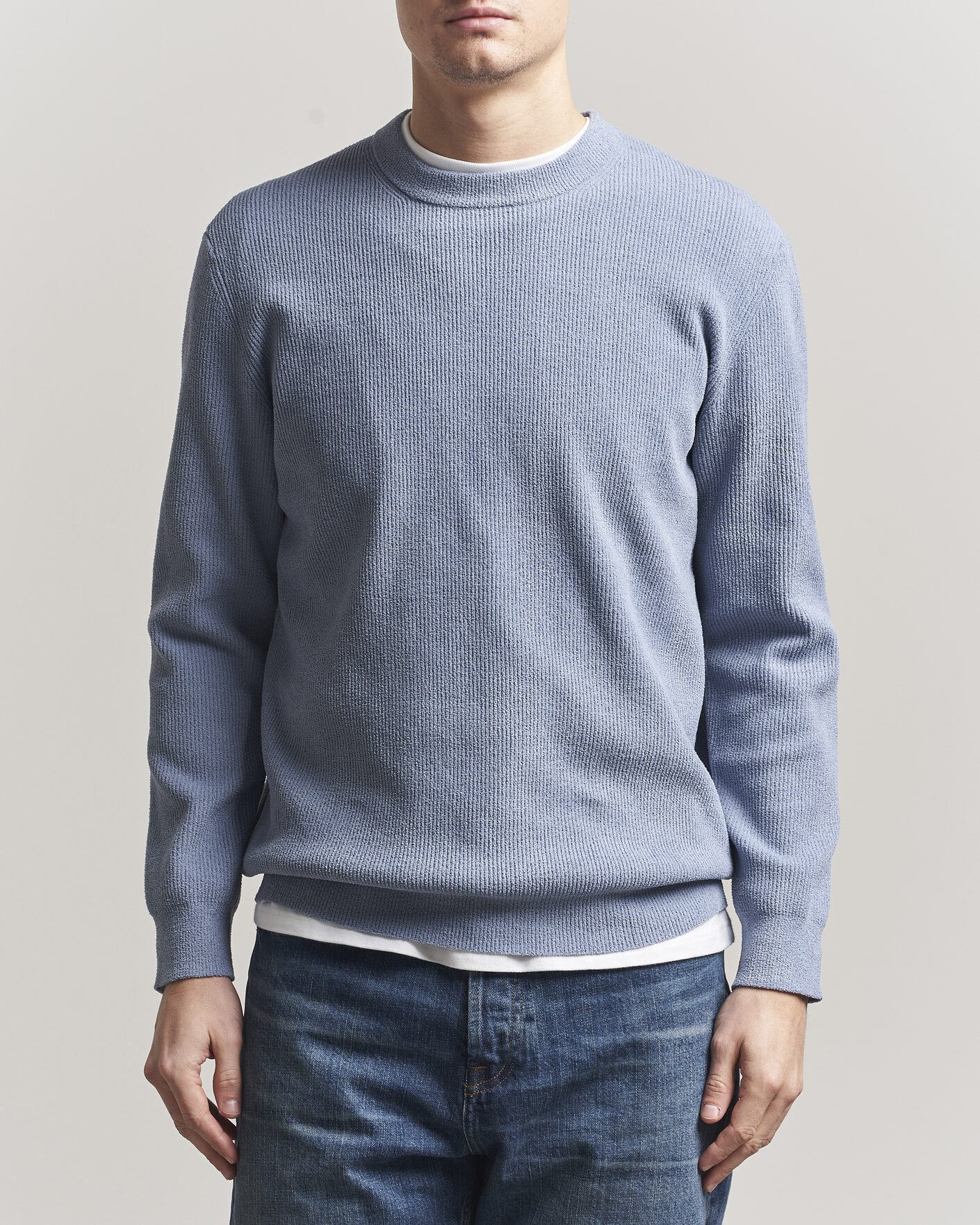 Herr | Tröjor | NN07 | Danny Knitted Sweater Stone Blue