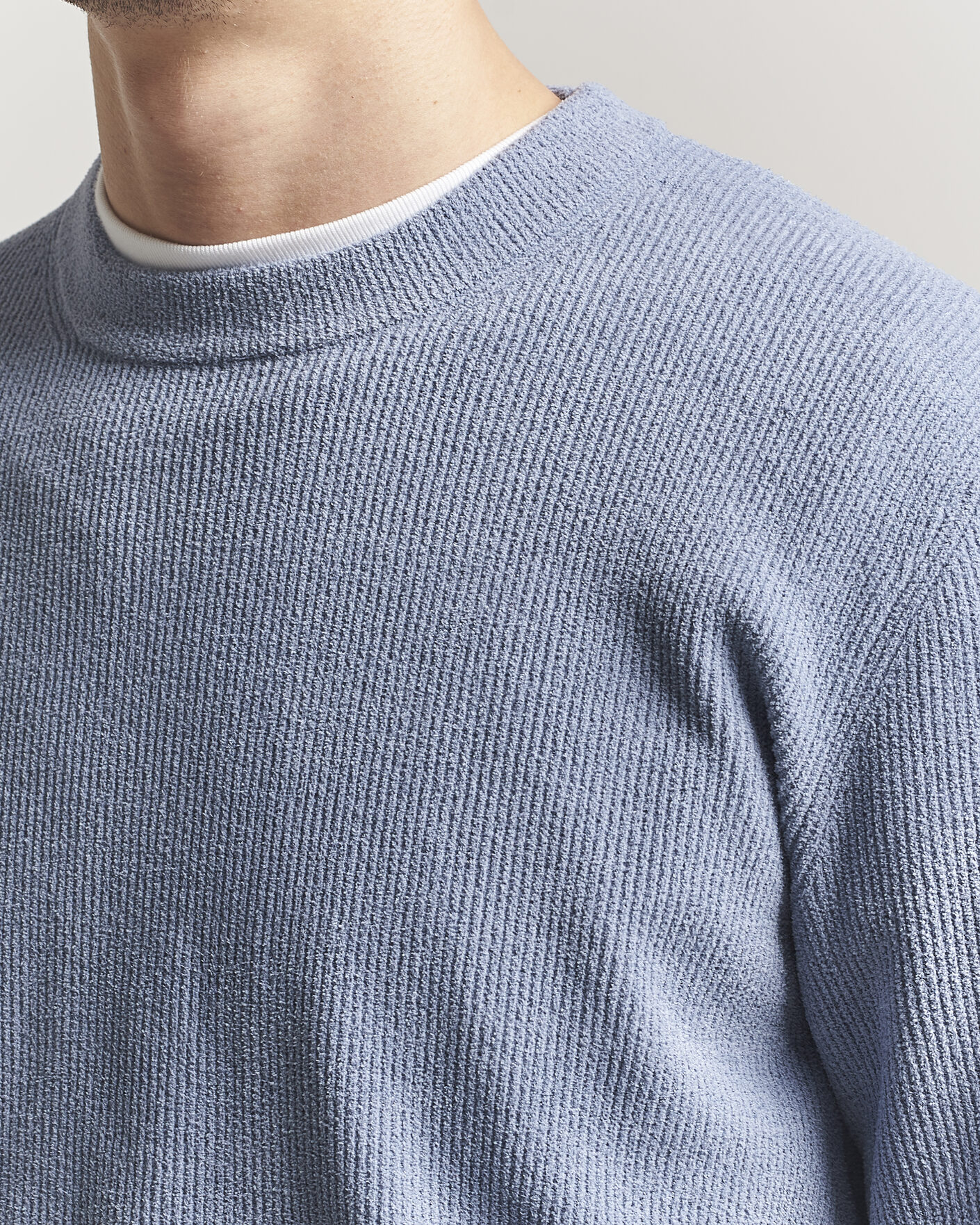 Herr | Tröjor | NN07 | Danny Knitted Sweater Stone Blue