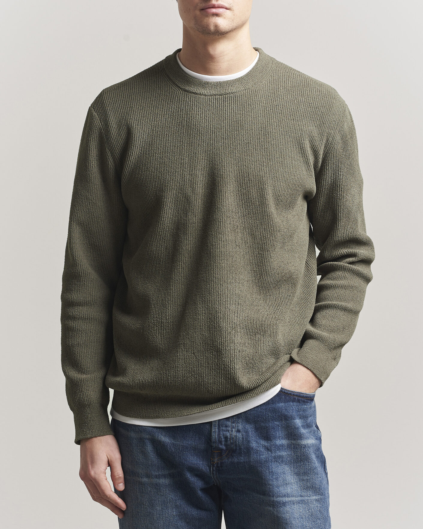 Herr | Tröjor | NN07 | Danny Knitted Sweater Capers Green