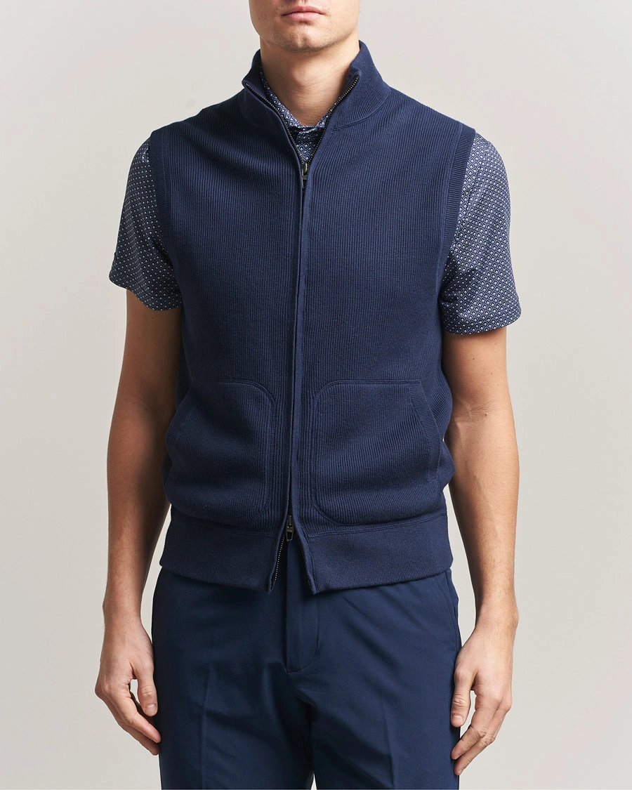Herr | Västar | RLX Ralph Lauren | Cotton Coolmax Mockneck Vest Refined Navy