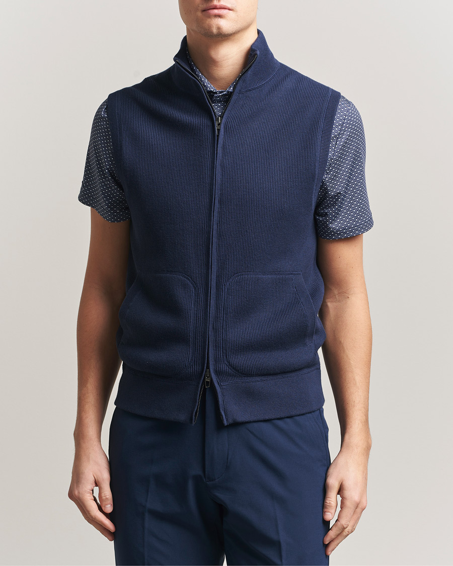 Herr | Tröjor | RLX Ralph Lauren | Cotton Coolmax Mockneck Vest Refined Navy