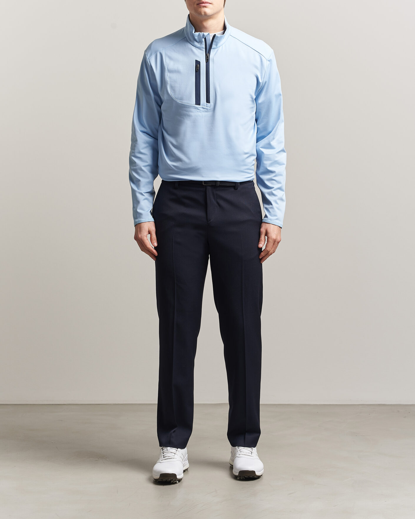 Herr | Golfkläder | RLX Ralph Lauren | Luxury Jersey Half Zip Office Blue