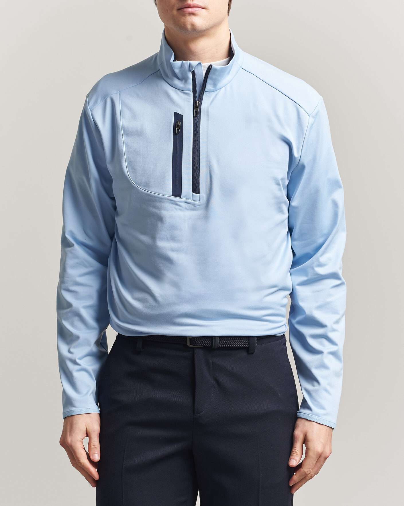 Herr | Golfkläder | RLX Ralph Lauren | Luxury Jersey Half Zip Office Blue