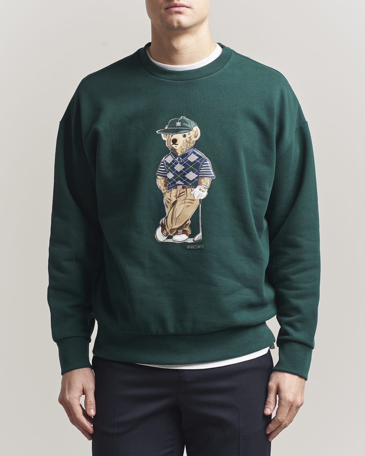 Herr | Tröjor | RLX Ralph Lauren | Loopback Terry Bear Sweatshirt Moss Agate