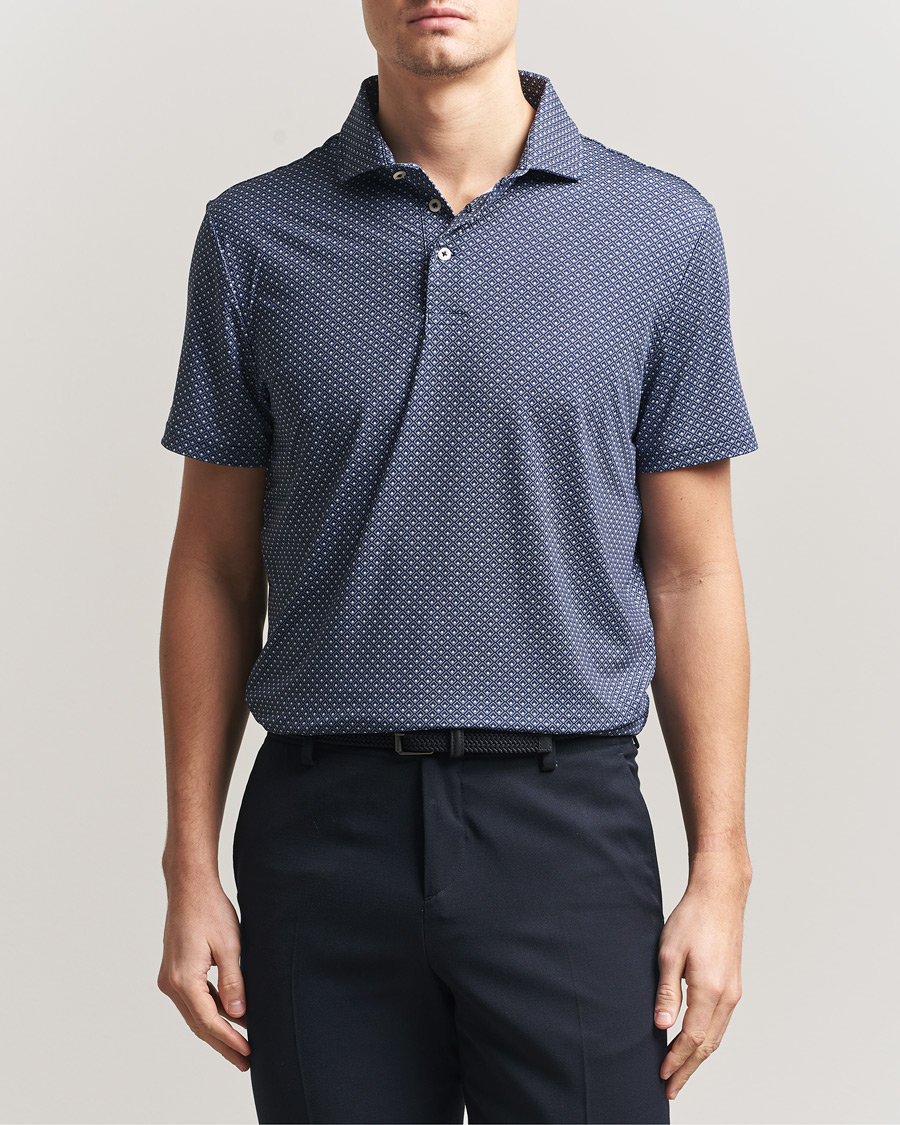 Herr | Pikéer | RLX Ralph Lauren | Airflow Polo Printed Navy Magnolia Diamond