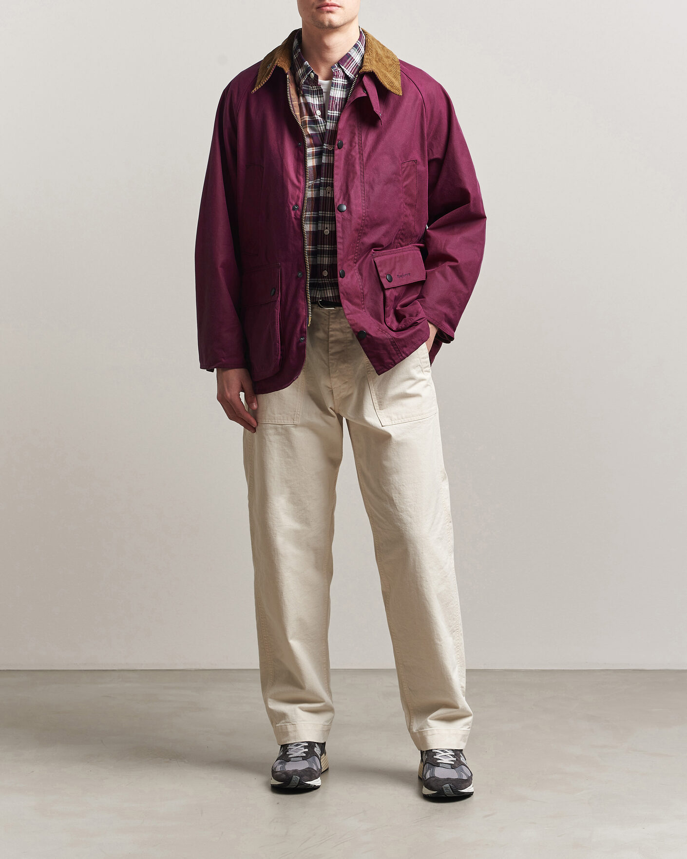 Herr | Jackor | Barbour Heritage | Oversize Bedale Wax Jacket Wine