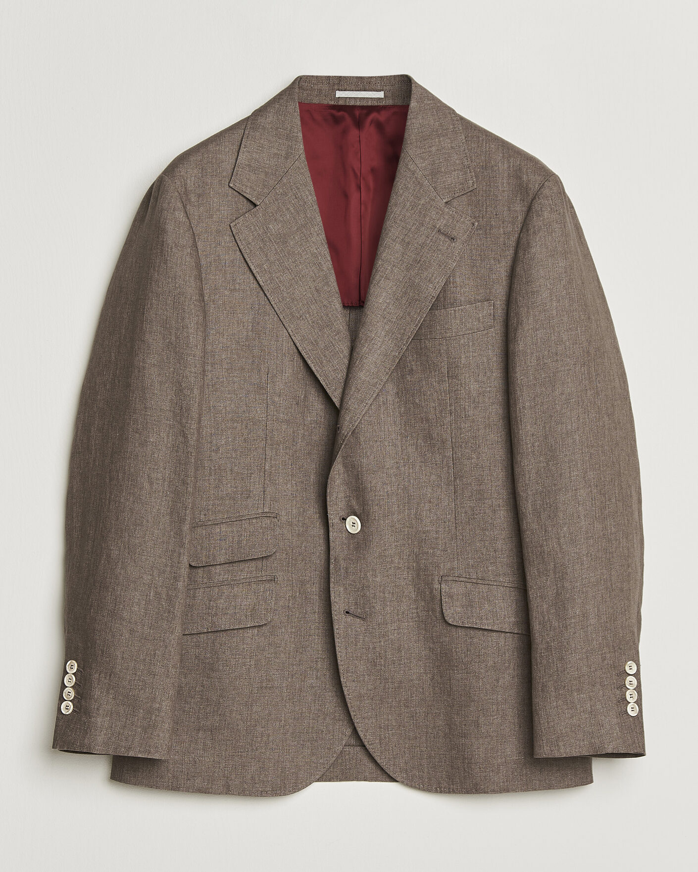 Herr | Kavajer | Brunello Cucinelli | Linen Blazer Dark Brown