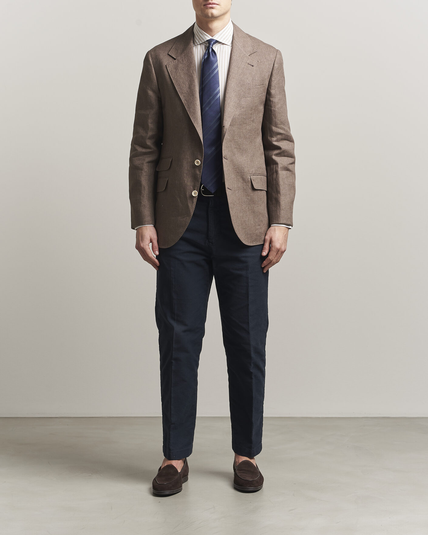 Herr | Kavajer | Brunello Cucinelli | Linen Blazer Dark Brown