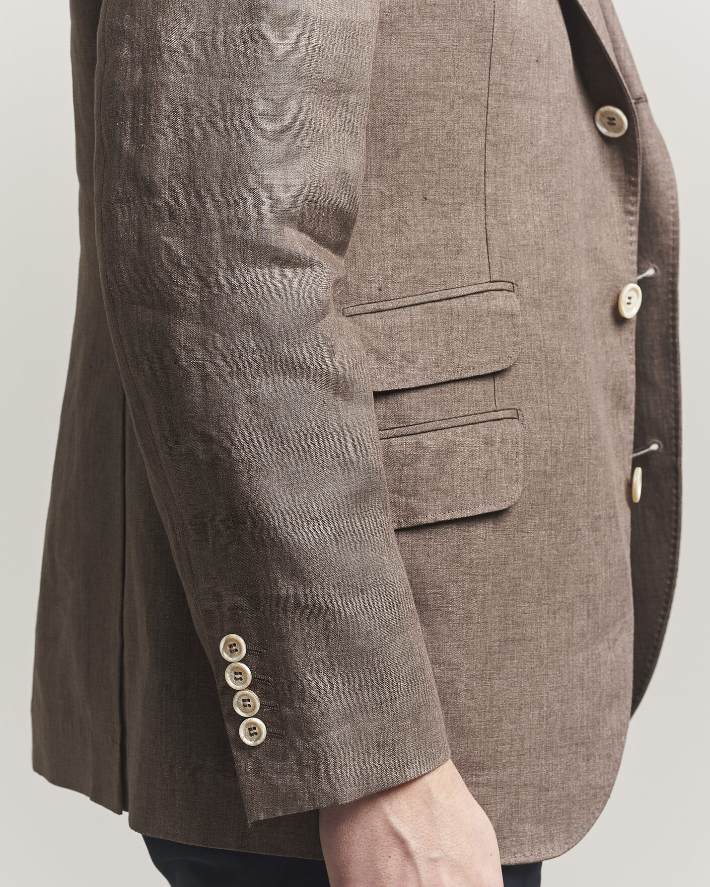 Herr | Kavajer | Brunello Cucinelli | Linen Blazer Dark Brown