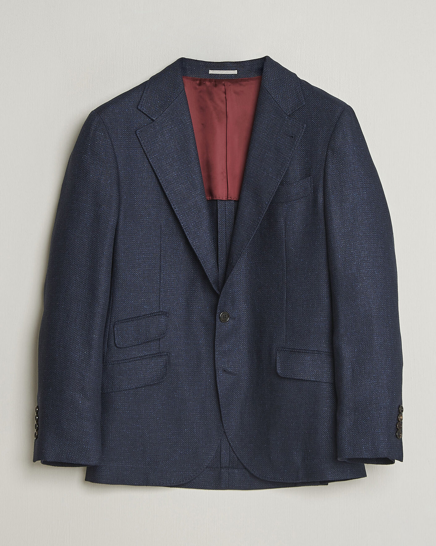 Herr | Kavajer | Brunello Cucinelli | Linen/Silk Hopsack Blazer Navy