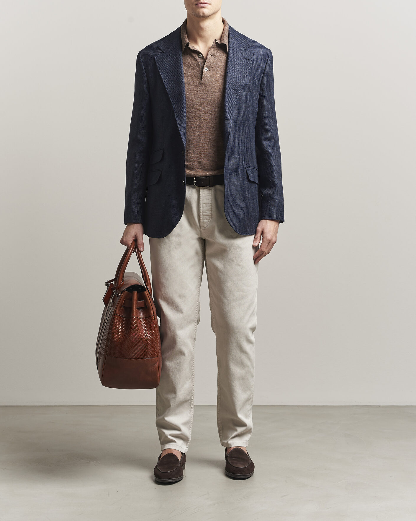 Herr | Kavajer | Brunello Cucinelli | Linen/Silk Hopsack Blazer Navy