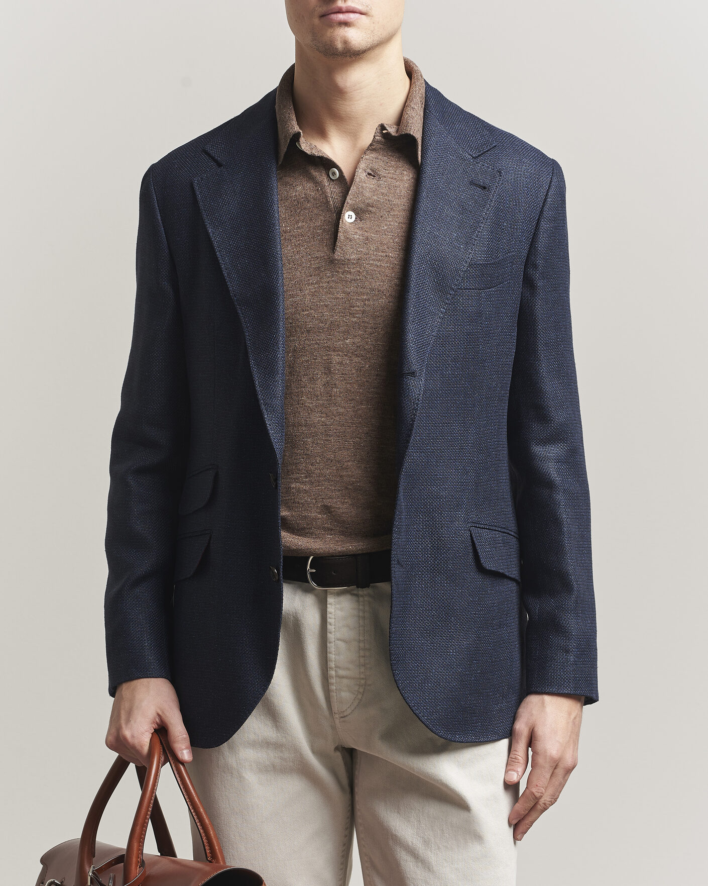 Herr | Kavajer | Brunello Cucinelli | Linen/Silk Hopsack Blazer Navy