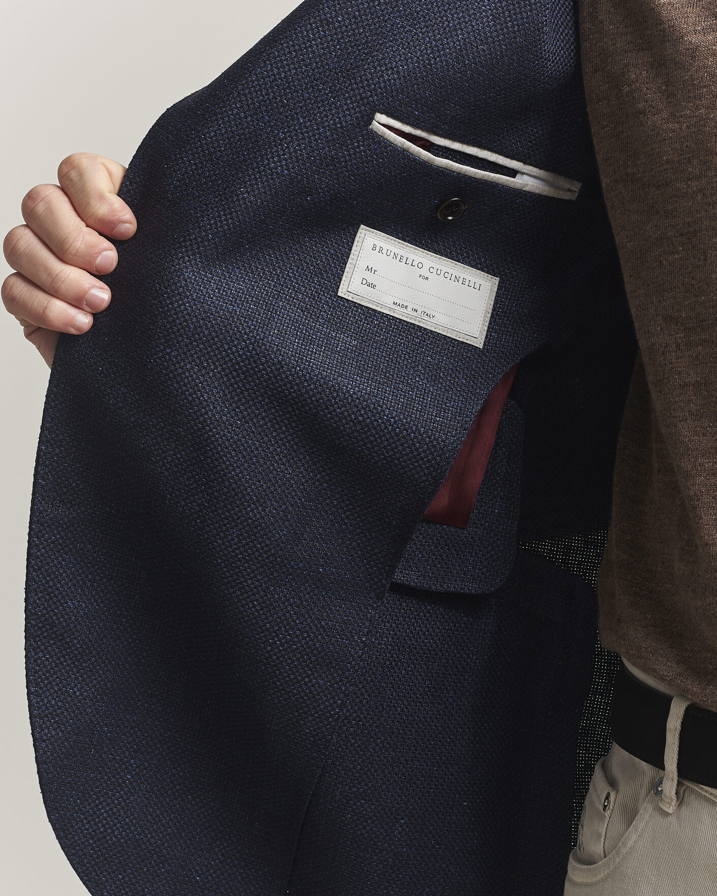 Herr | Kavajer | Brunello Cucinelli | Linen/Silk Hopsack Blazer Navy