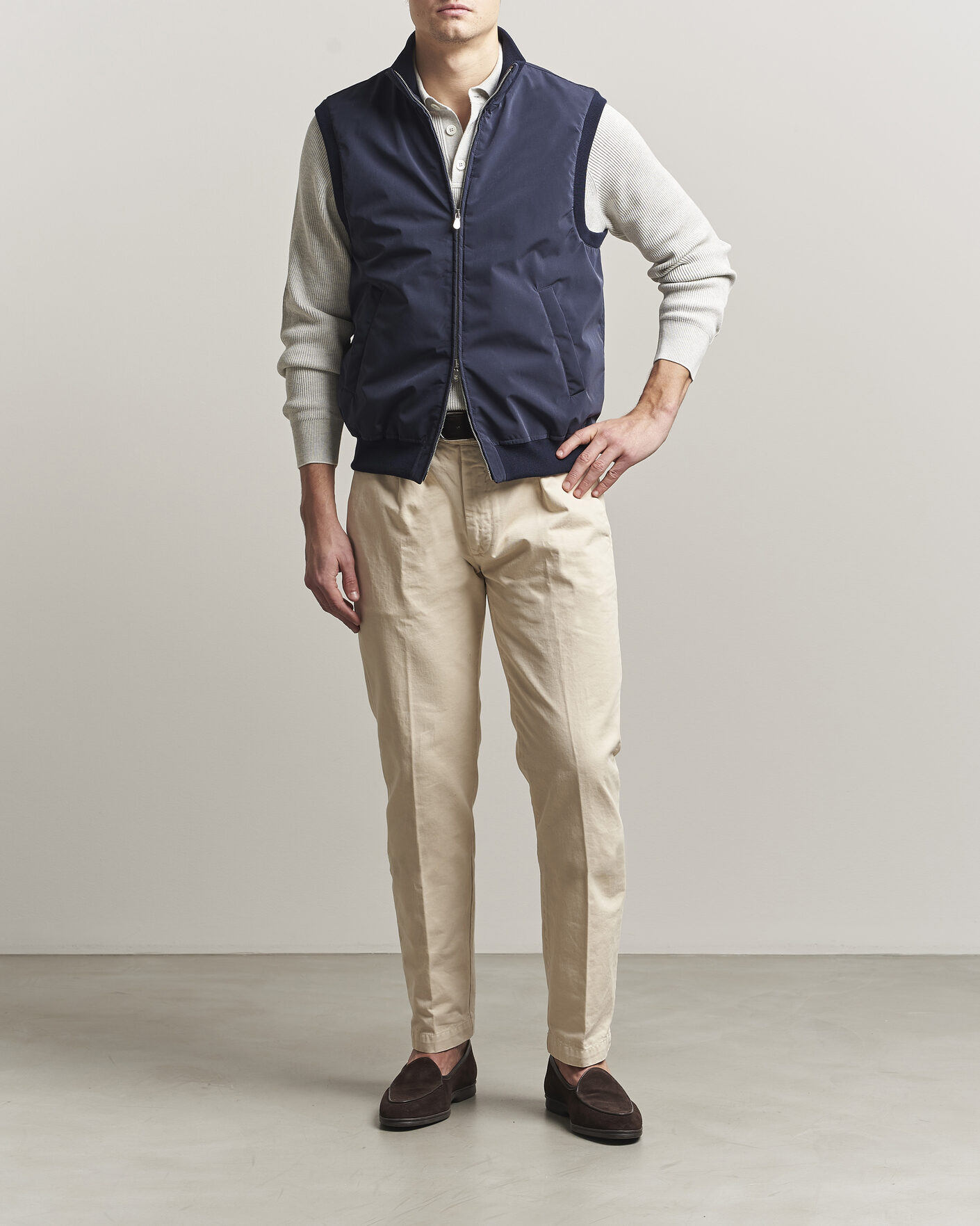 Herr | Västar | Brunello Cucinelli | Nylon Padded Gilet Navy