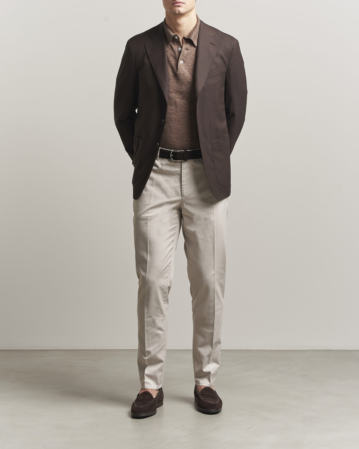 Herr | Byxor | Brunello Cucinelli | Slim Fit Chinos Light Beige