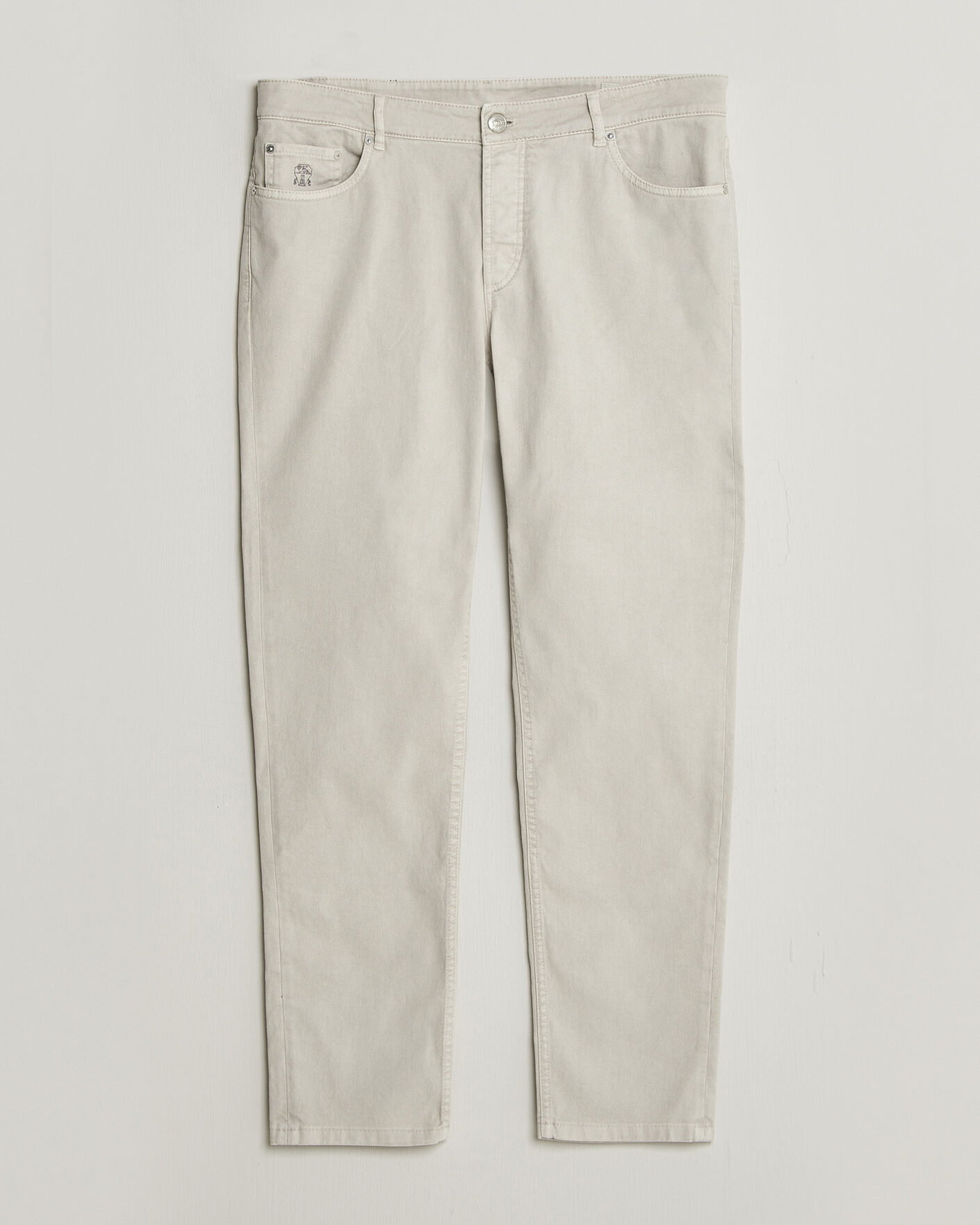Herr | Byxor | Brunello Cucinelli | Traditional Fit Bull Denim Pants Light Beige
