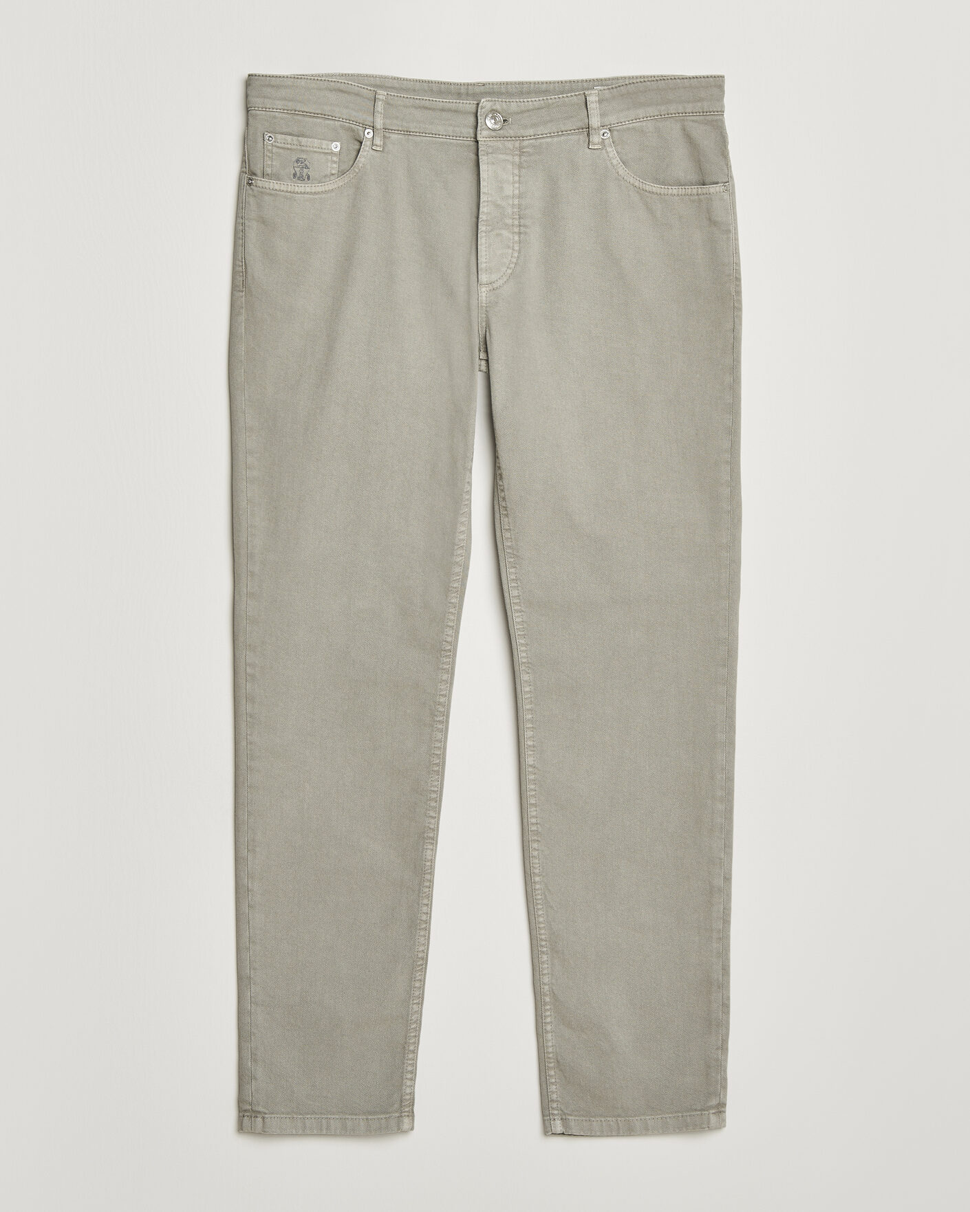 Herr | Byxor | Brunello Cucinelli | Traditional Fit Bull Denim Pants Olive