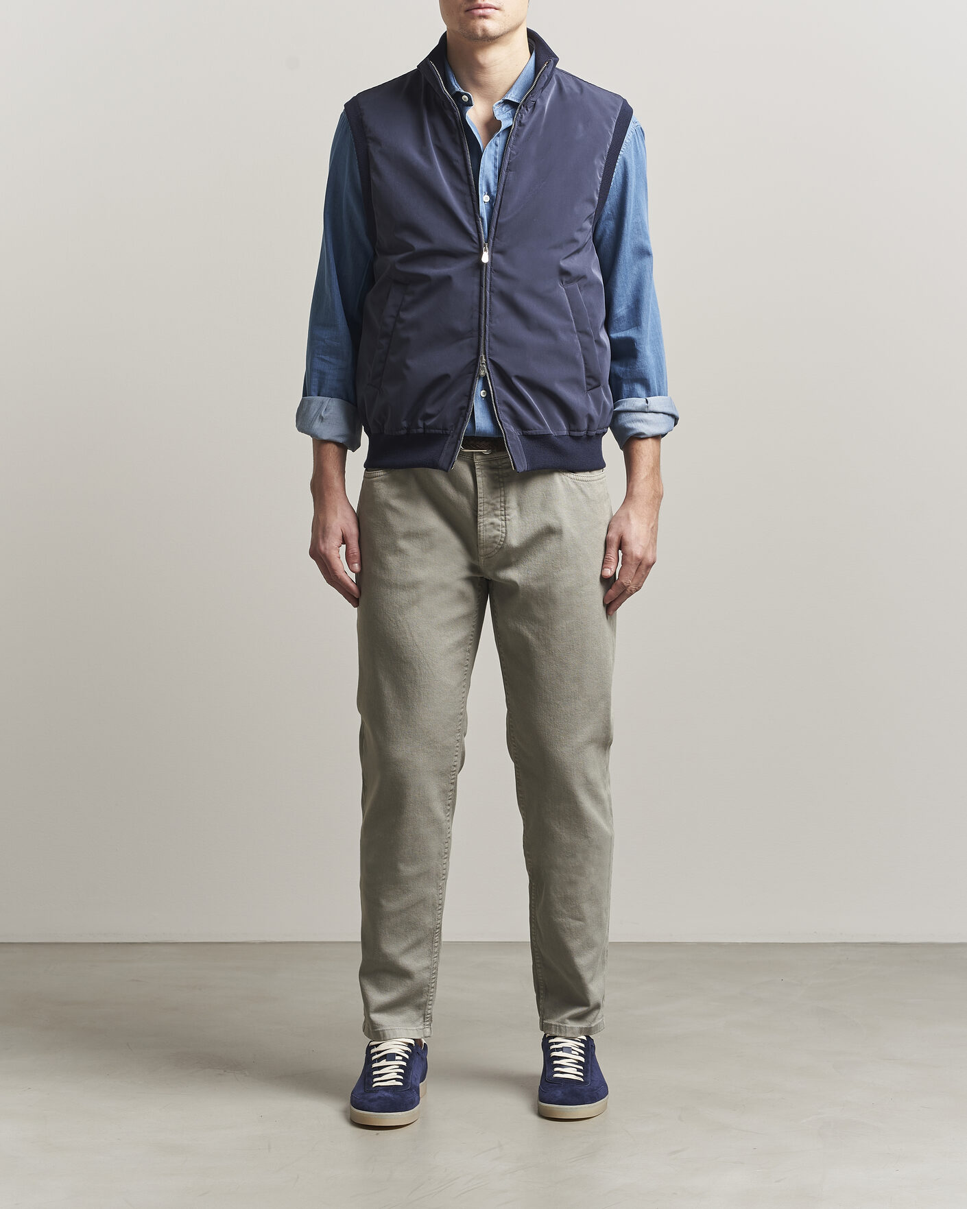 Herr | Byxor | Brunello Cucinelli | Traditional Fit Bull Denim Pants Olive