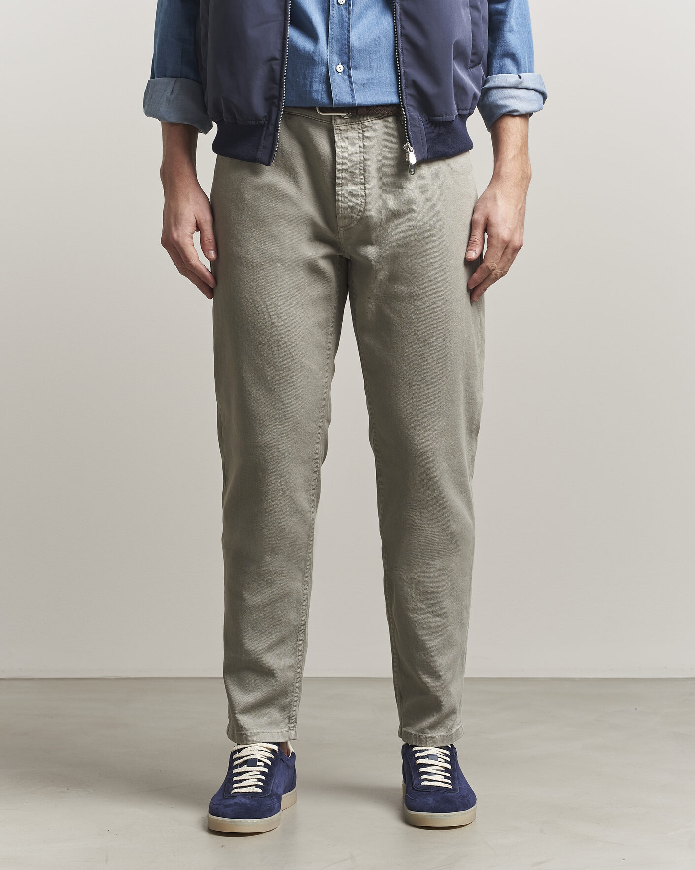 Herr | Byxor | Brunello Cucinelli | Traditional Fit Bull Denim Pants Olive