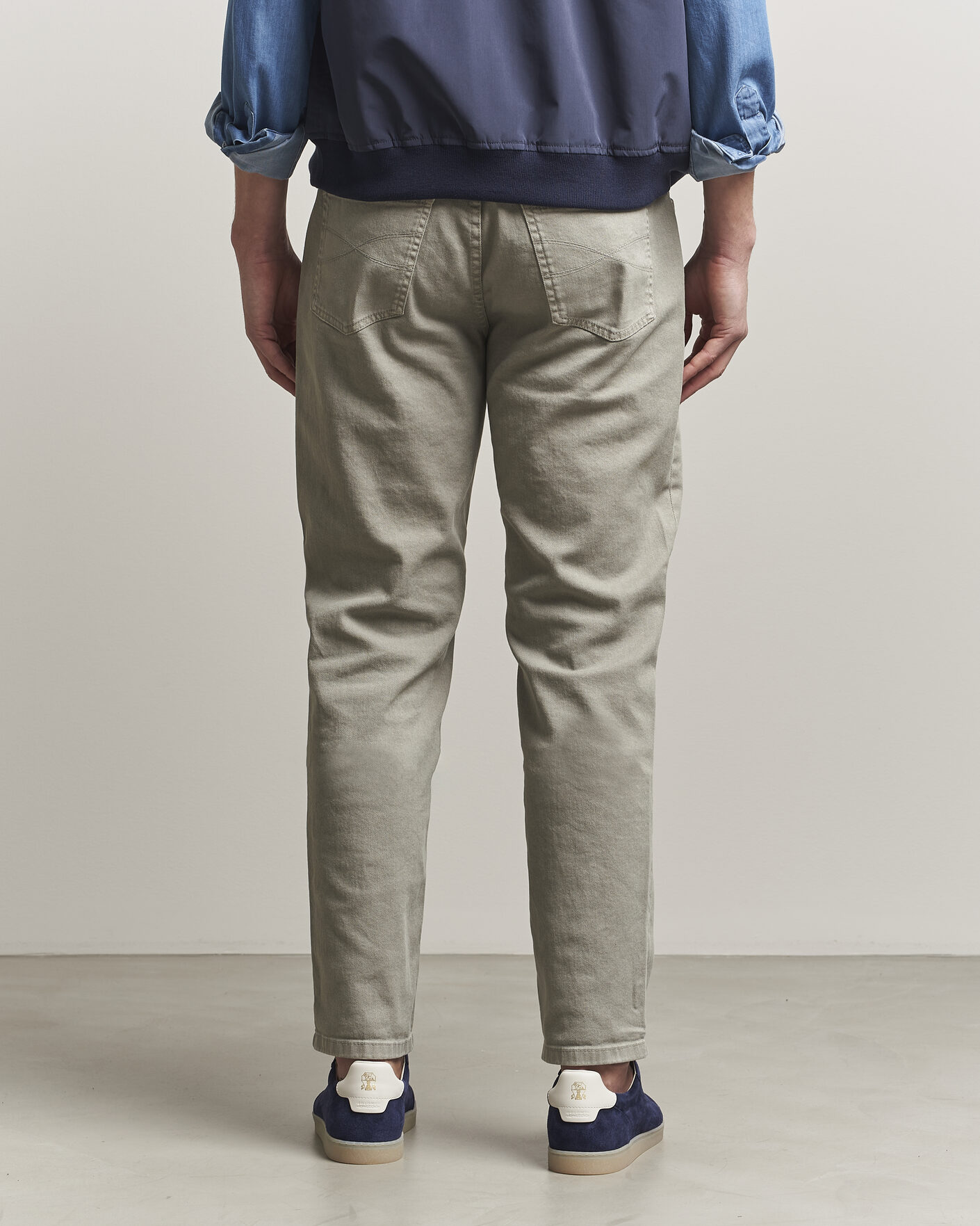Herr | Byxor | Brunello Cucinelli | Traditional Fit Bull Denim Pants Olive