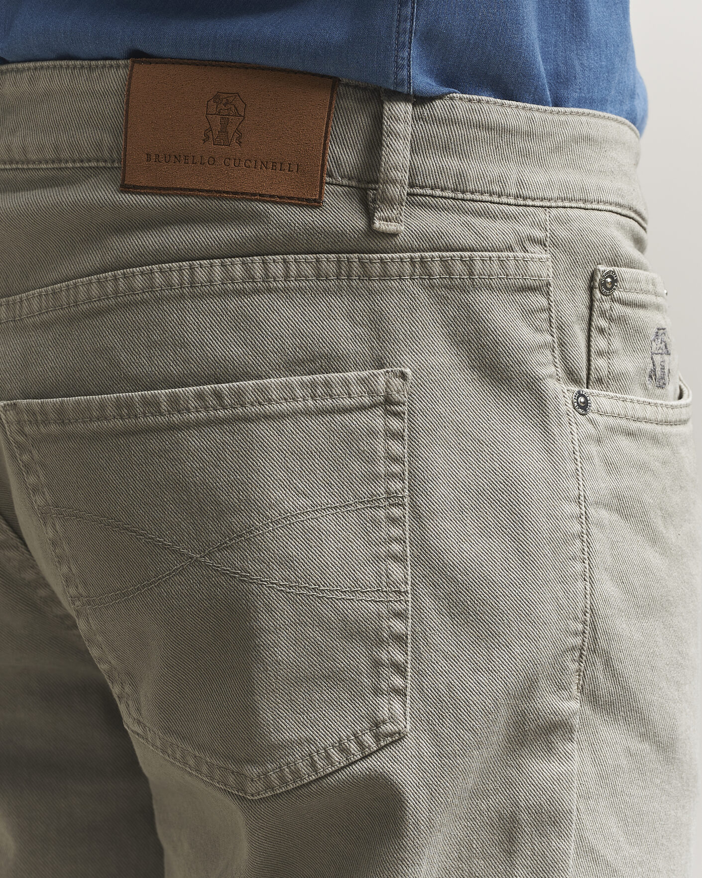 Herr | Byxor | Brunello Cucinelli | Traditional Fit Bull Denim Pants Olive