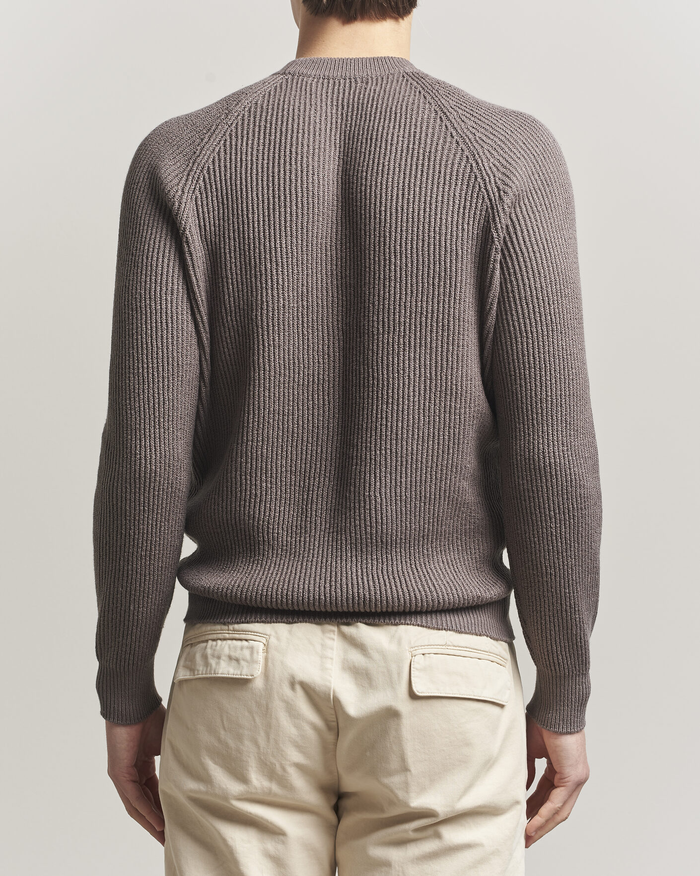 Herr | Tröjor | Brunello Cucinelli | Heavy Cotton Rib Sweater Light Brown