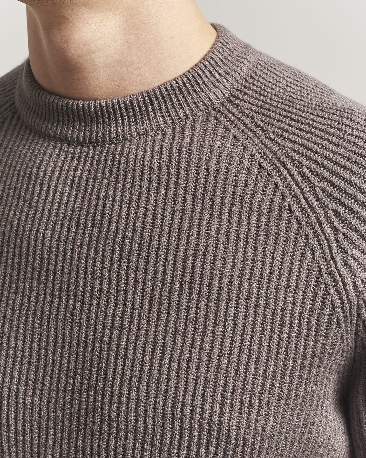 Herr | Tröjor | Brunello Cucinelli | Heavy Cotton Rib Sweater Light Brown