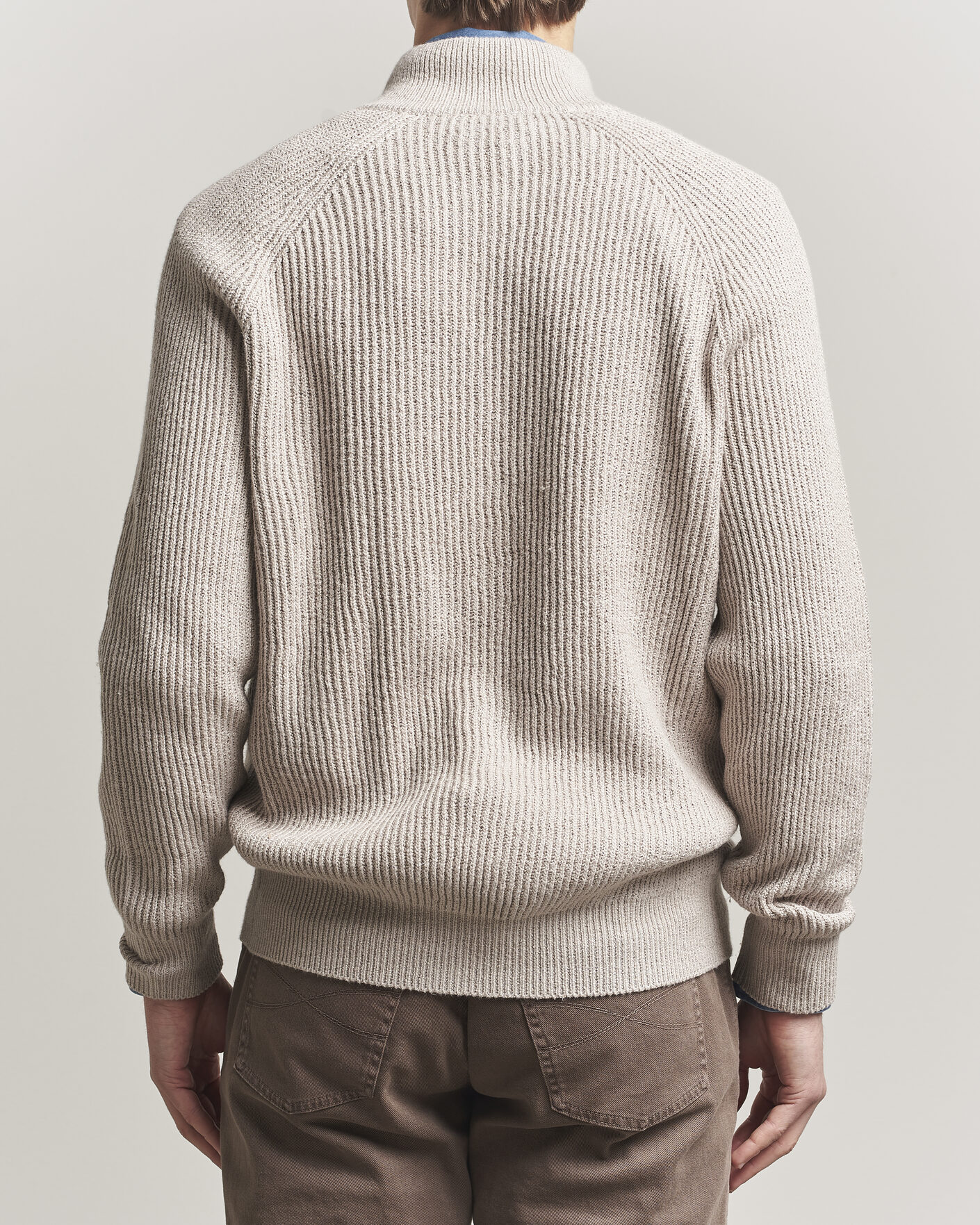 Herr | Tröjor | Brunello Cucinelli | Heavy Cotton Rib Zip Cardigan Beige