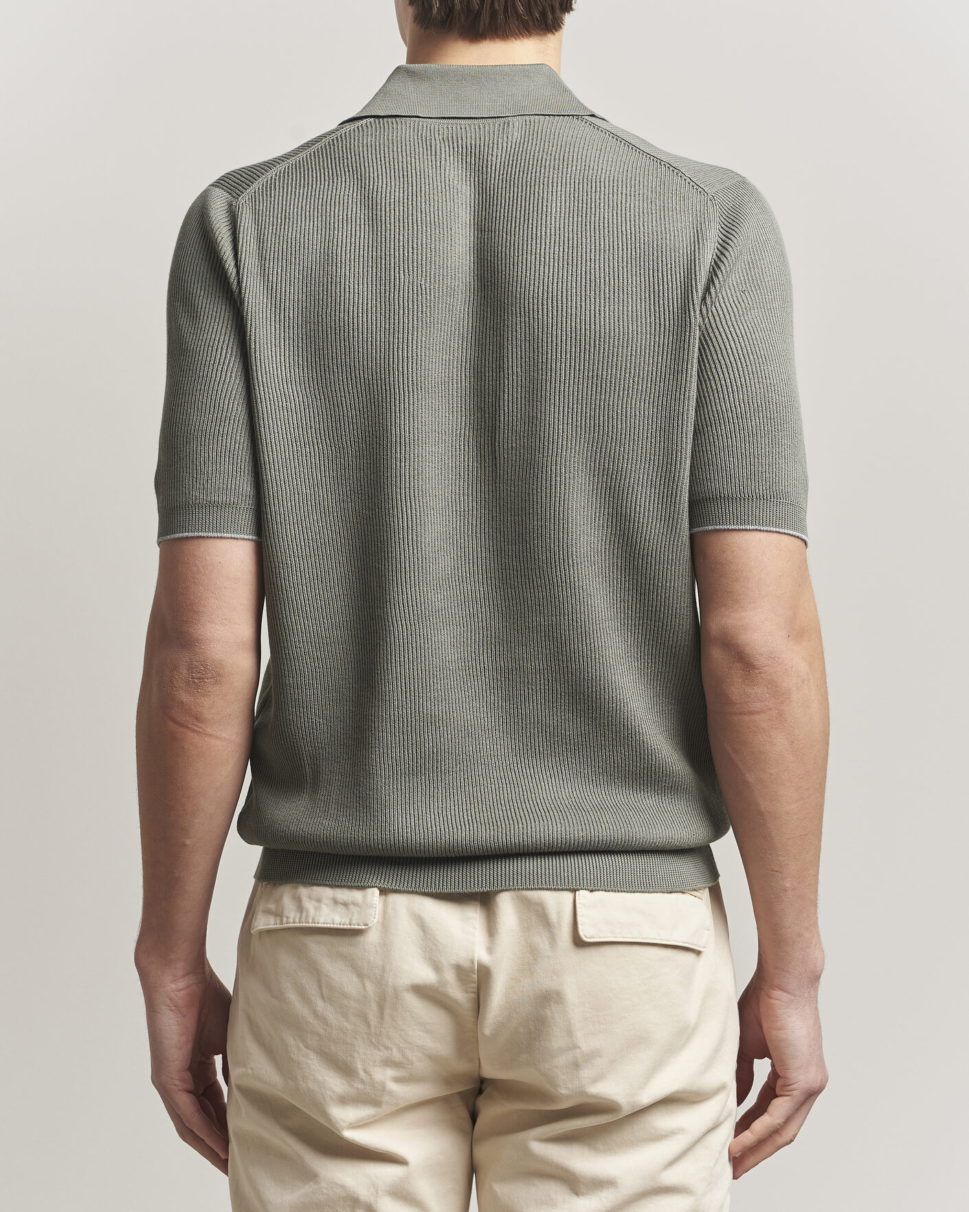 Herr | Pikéer | Brunello Cucinelli | Cotton Rib Knitted Polo Olive