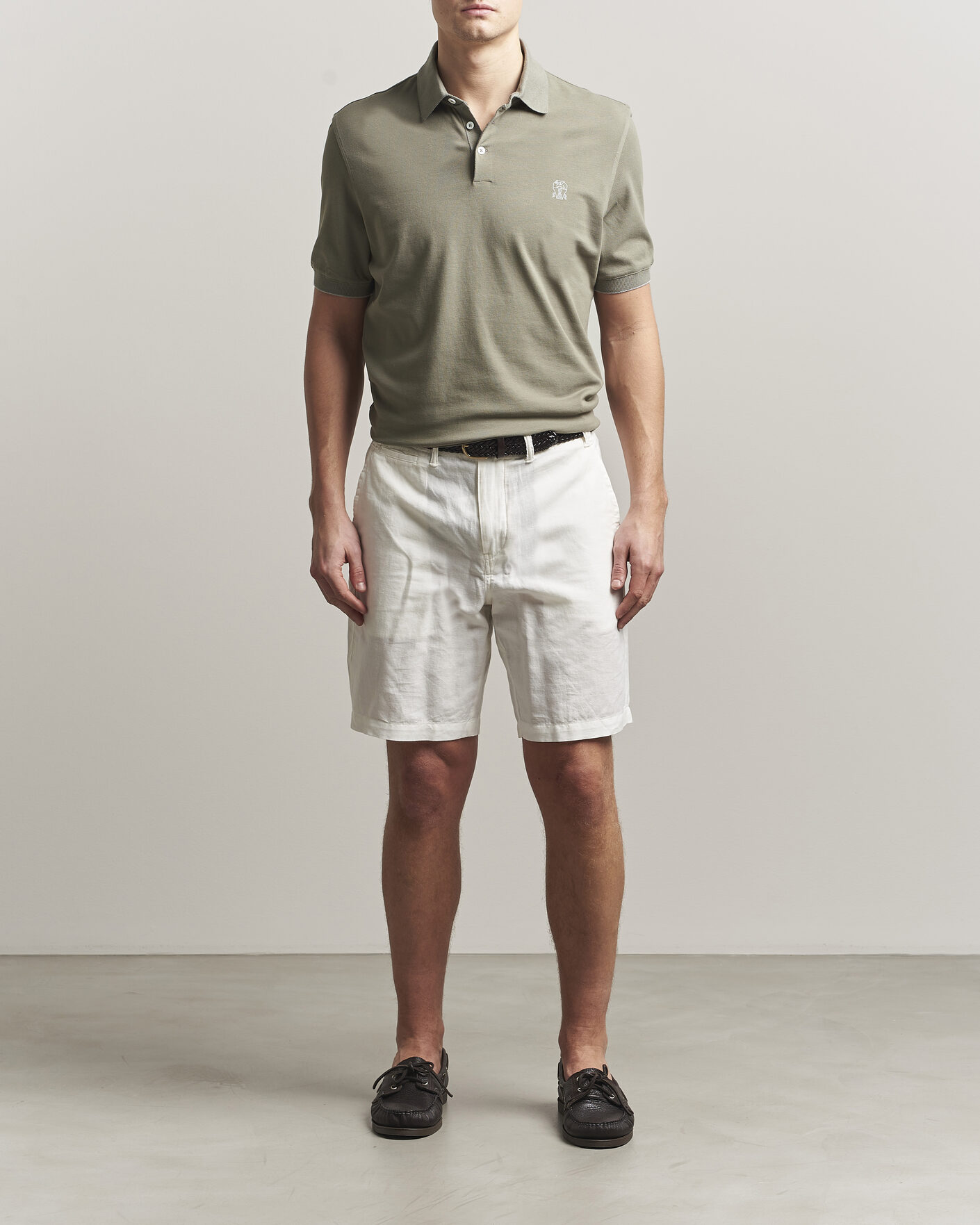 Herr | Pikéer | Brunello Cucinelli | Short Sleeve Logo Polo Olive