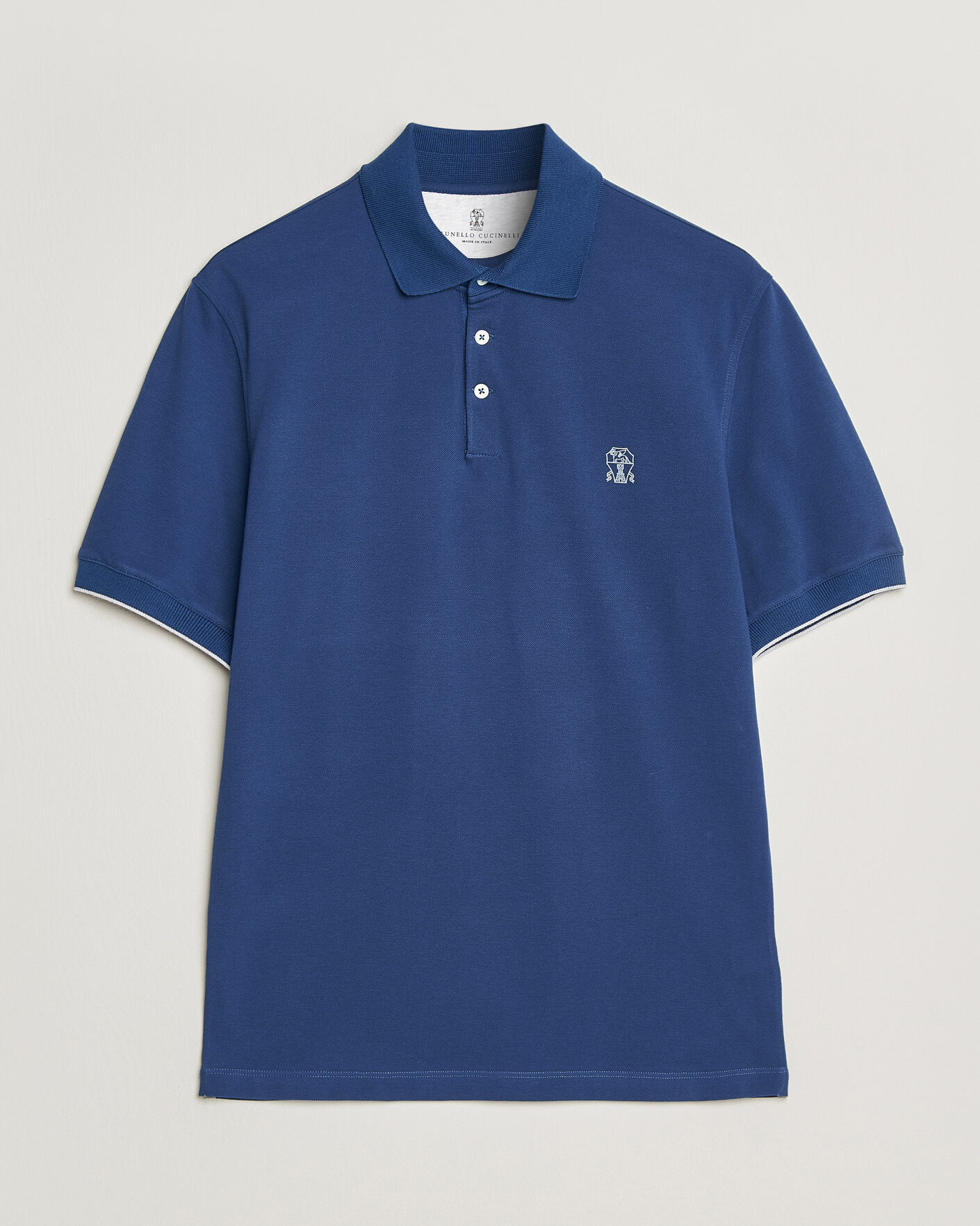 Herr | Pikéer | Brunello Cucinelli | Short Sleeve Logo Polo Blue