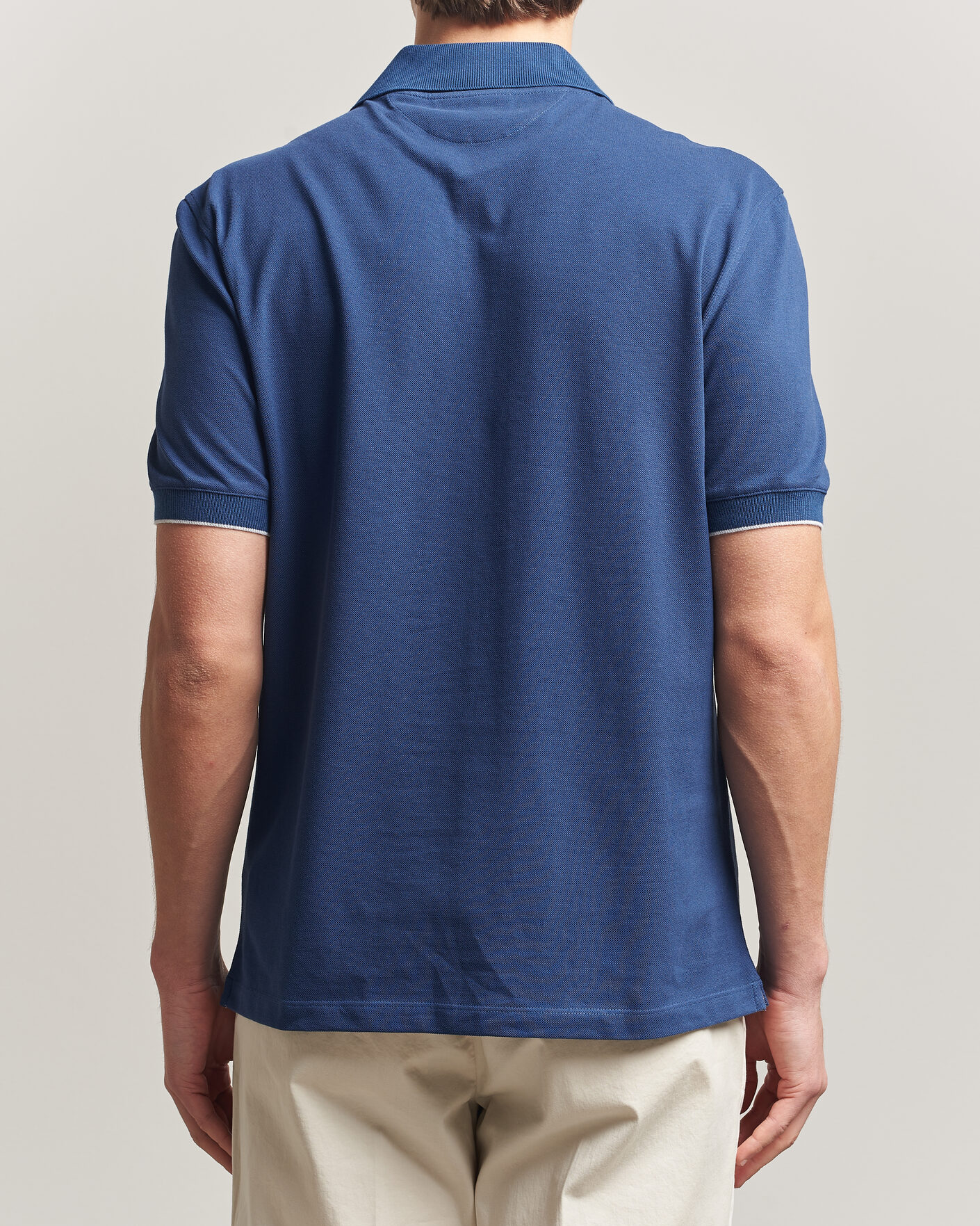 Herr | Pikéer | Brunello Cucinelli | Short Sleeve Logo Polo Blue