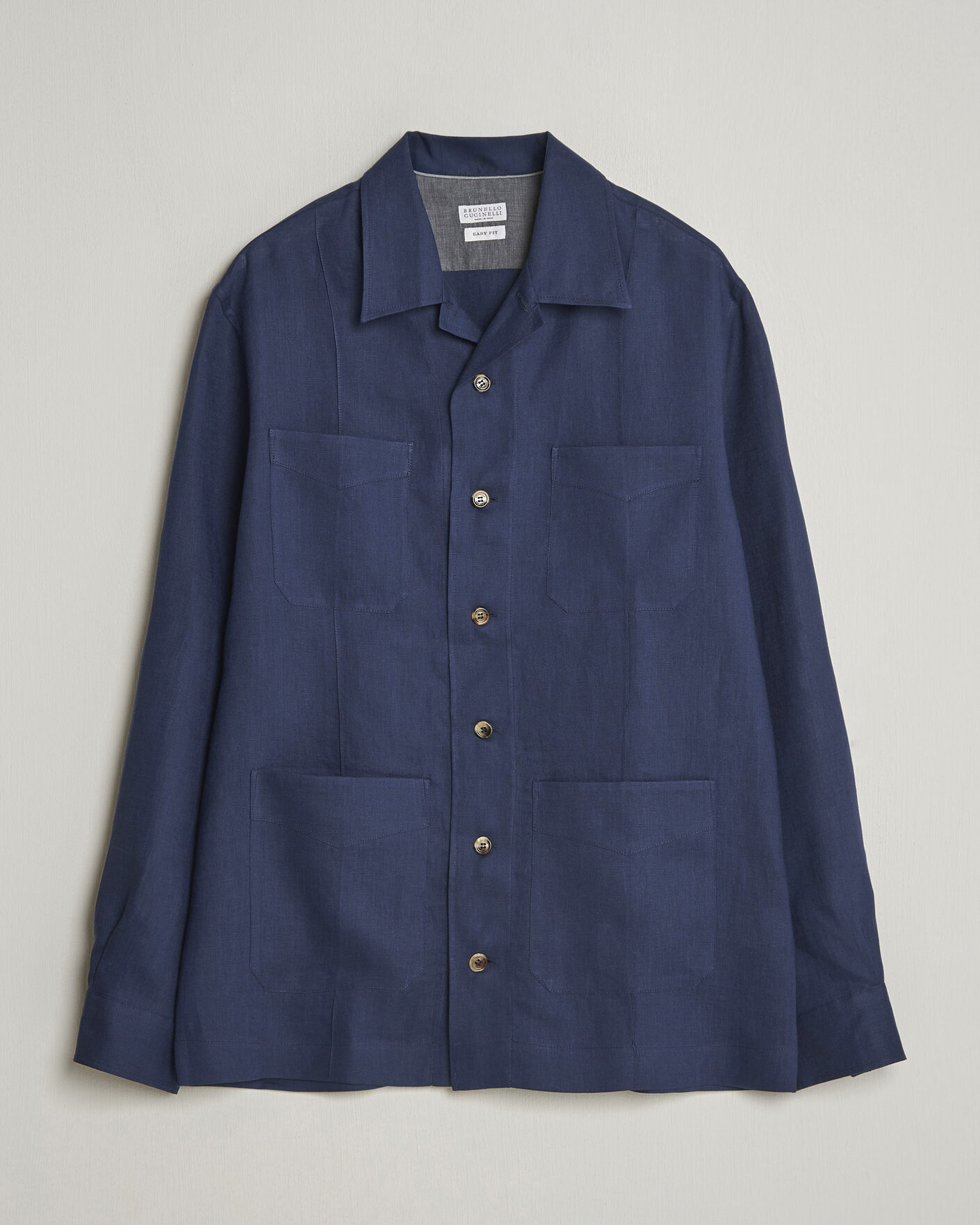 Herr | Skjortor | Brunello Cucinelli | Linen Shirt Jacket Navy