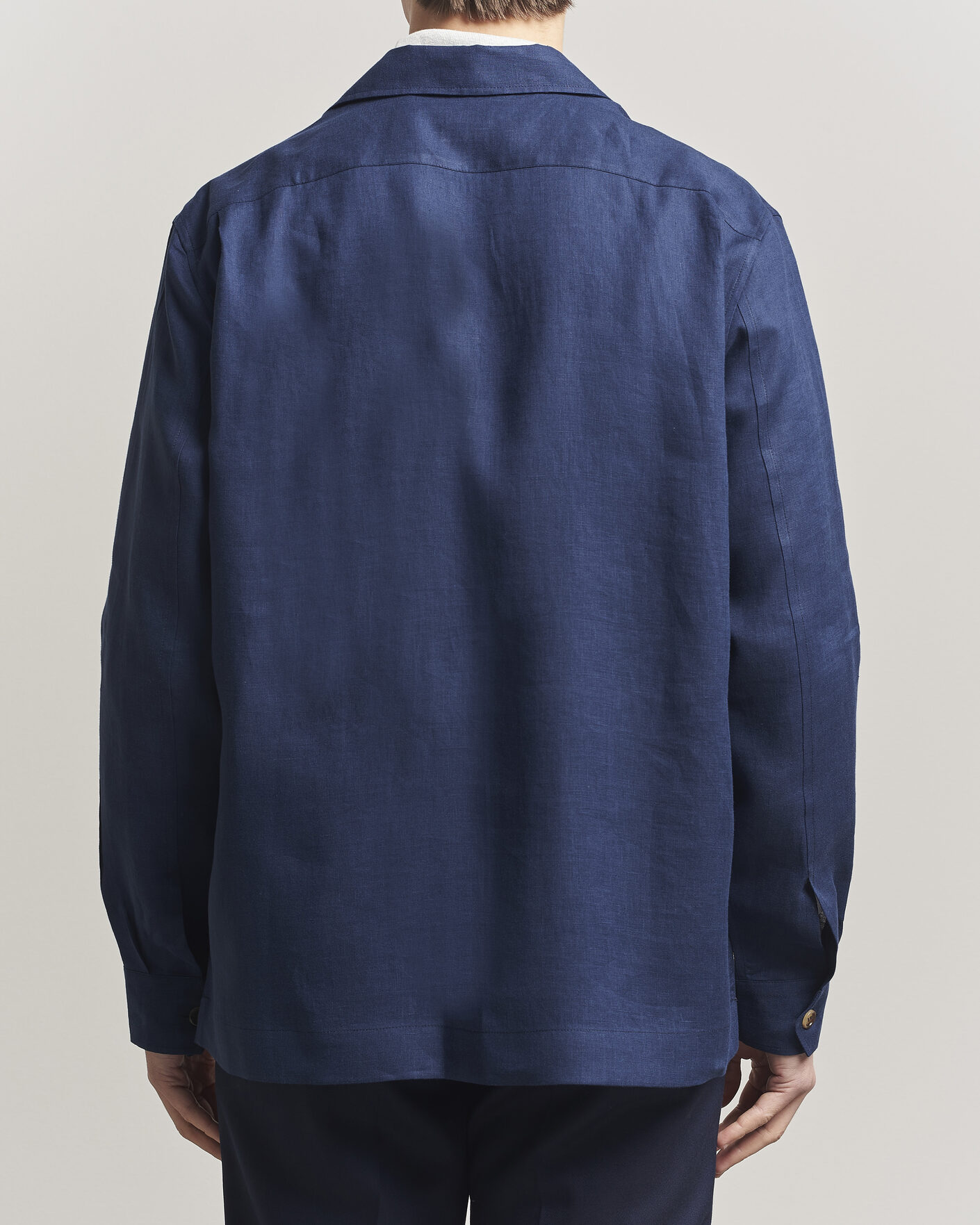 Herr | Skjortor | Brunello Cucinelli | Linen Shirt Jacket Navy