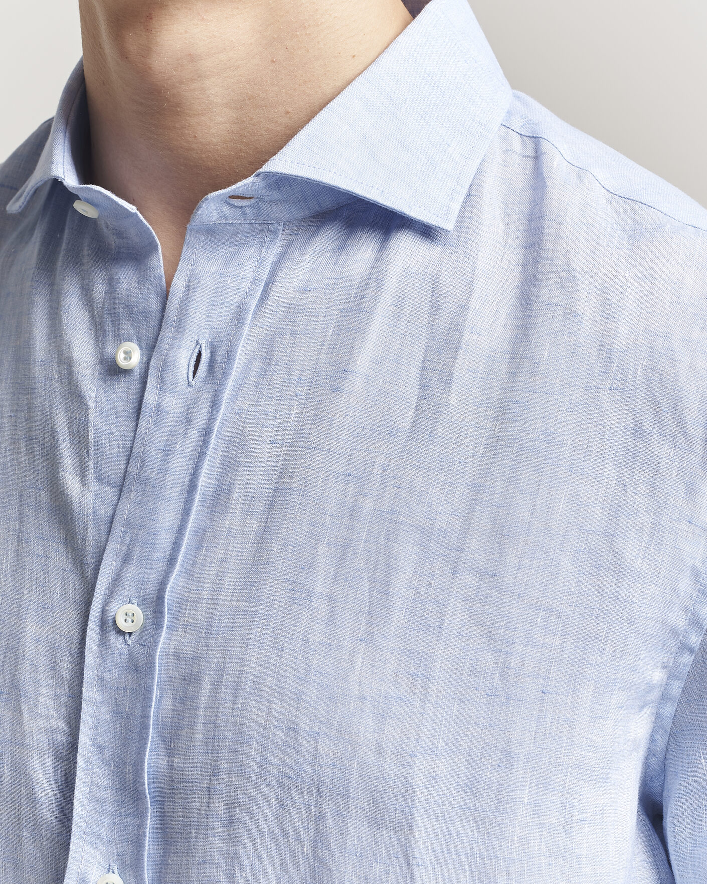 Herr | Skjortor | Brunello Cucinelli | Easy Fit Linen Shirt Light Blue