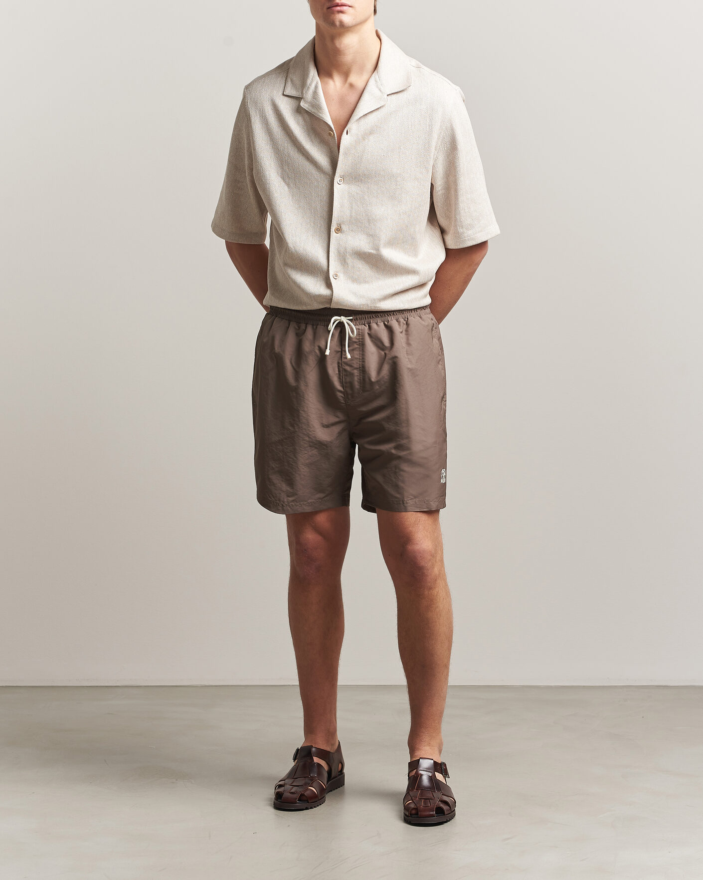 Herr | Badbyxor | Brunello Cucinelli | Nylon Swim Trunks Brown