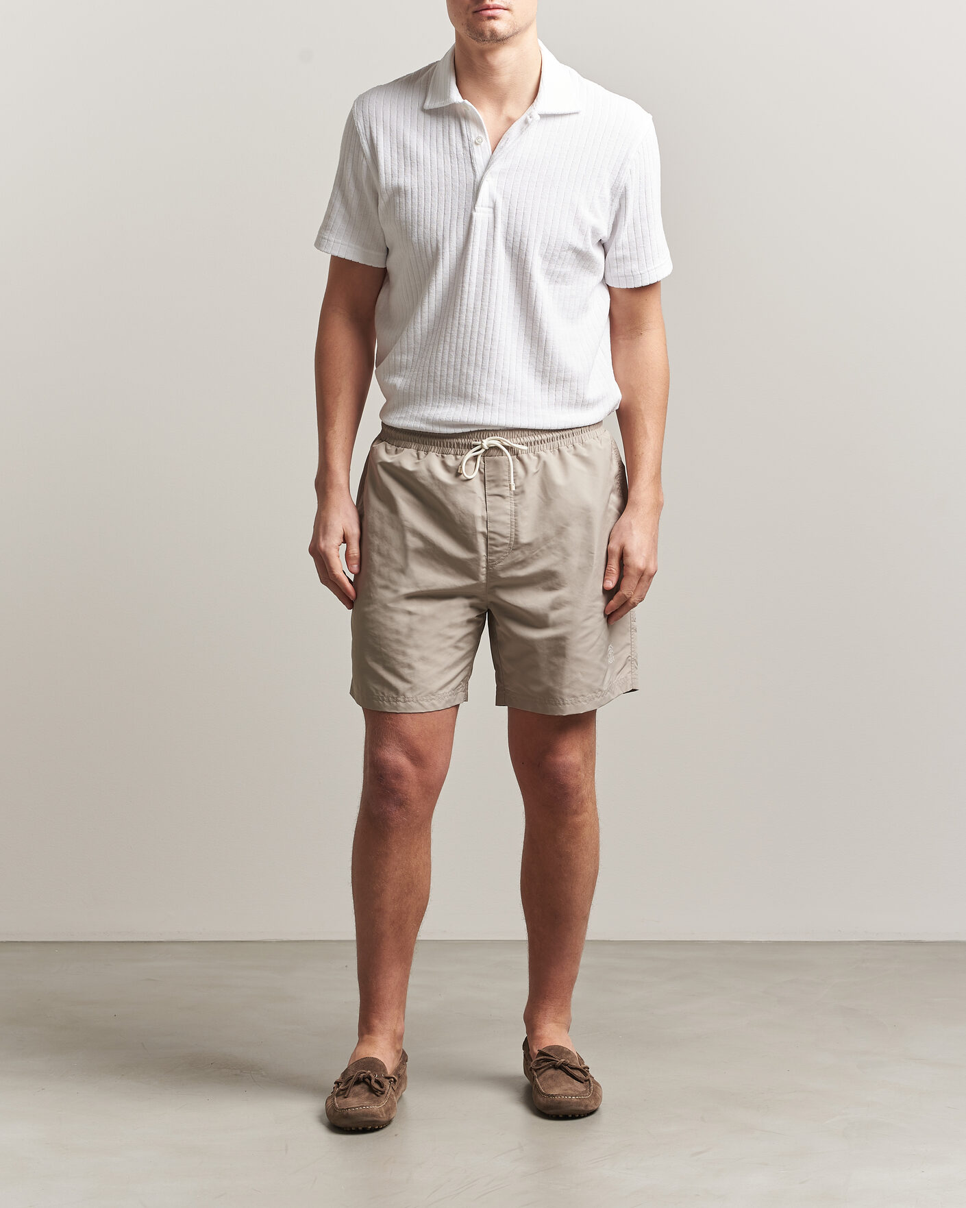 Herr | Badbyxor | Brunello Cucinelli | Nylon Swim Trunks Beige