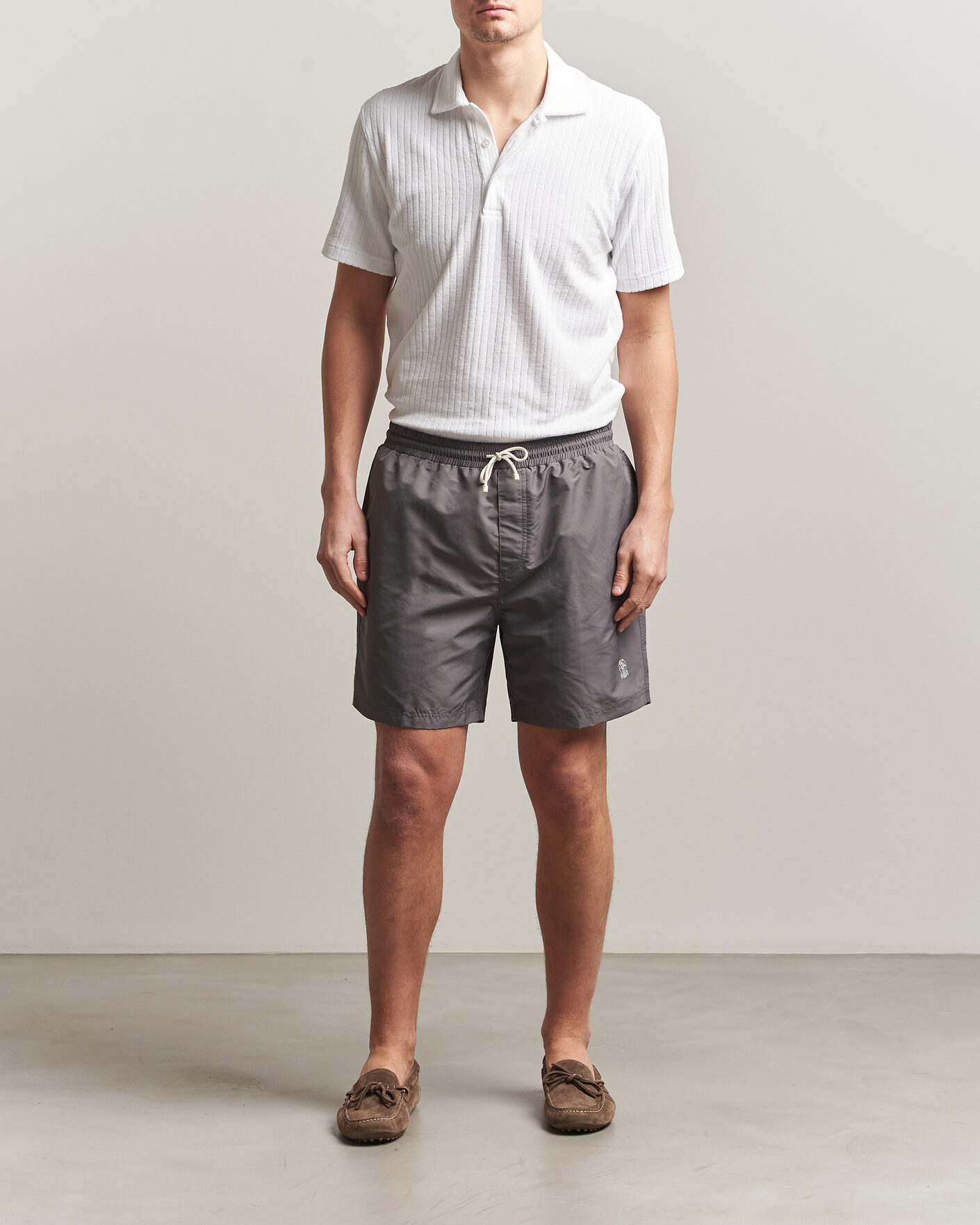 Herr | Badbyxor | Brunello Cucinelli | Nylon Swim Trunks Grey