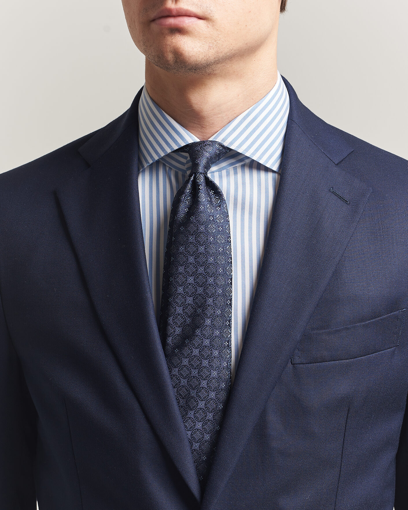 Herr | Slipsar | Brunello Cucinelli | Jacquard Silk Tie Navy