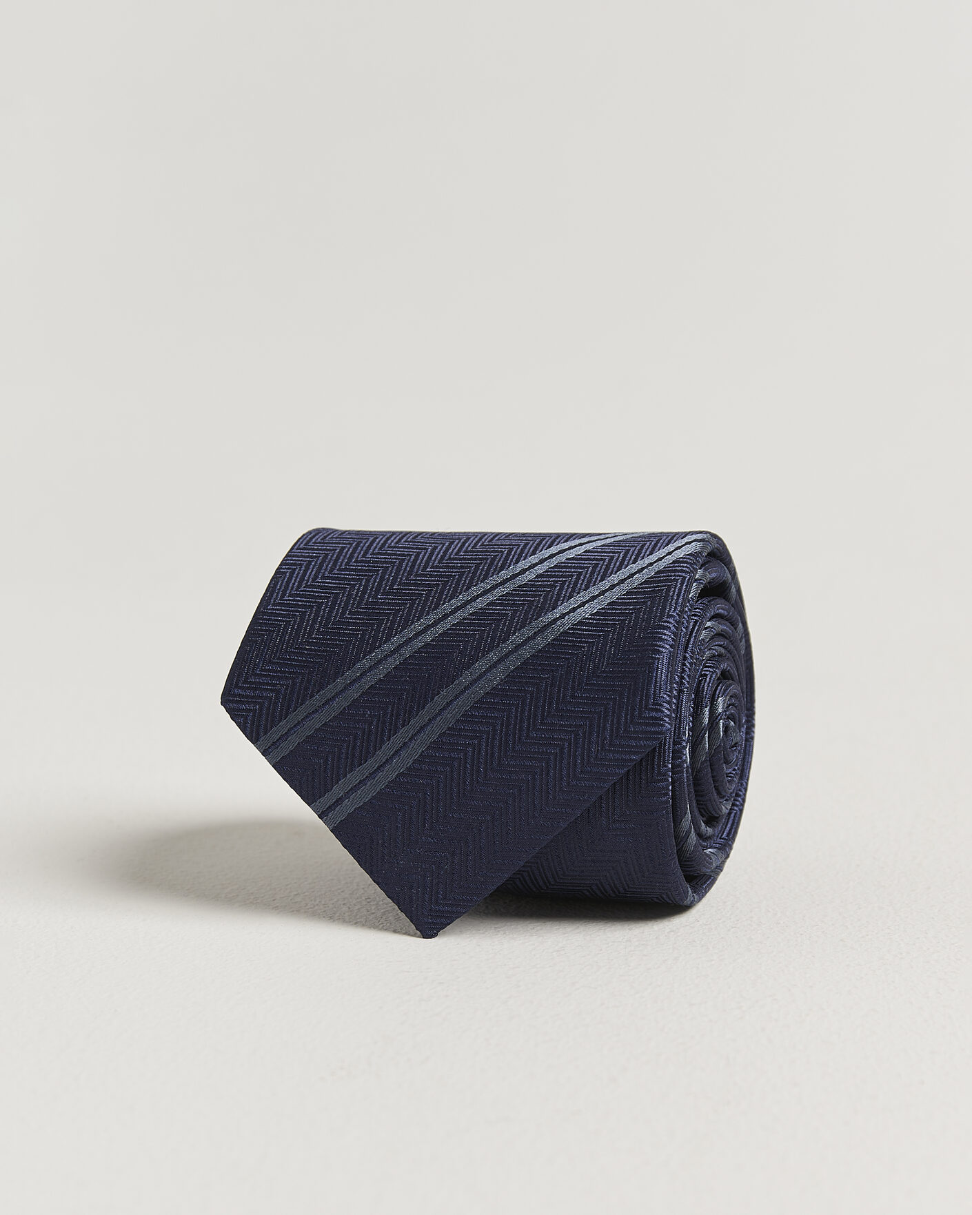Herr | Slipsar | Brunello Cucinelli | Regimental Stripe Silk Tie Navy