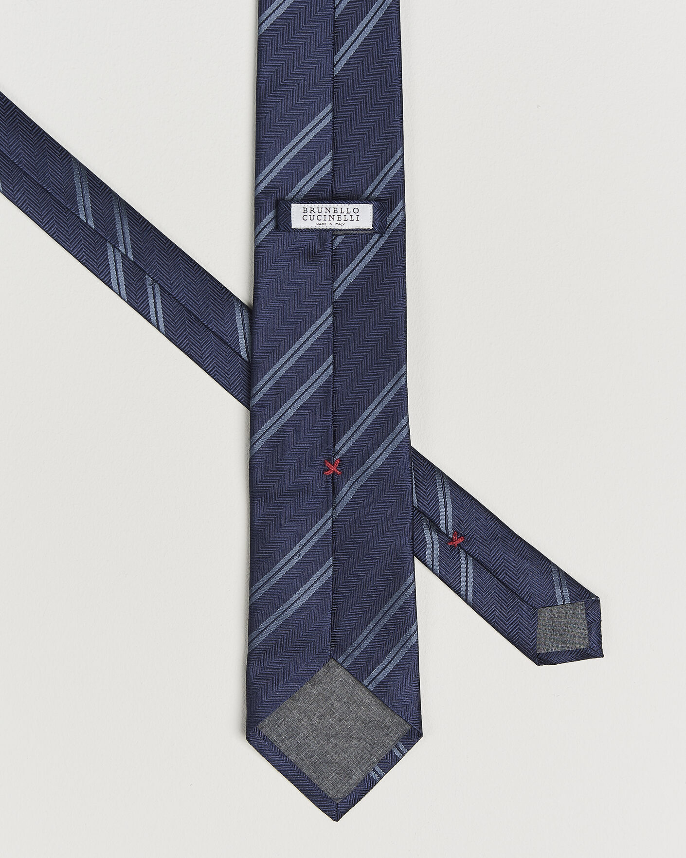 Herr | Slipsar | Brunello Cucinelli | Regimental Stripe Silk Tie Navy